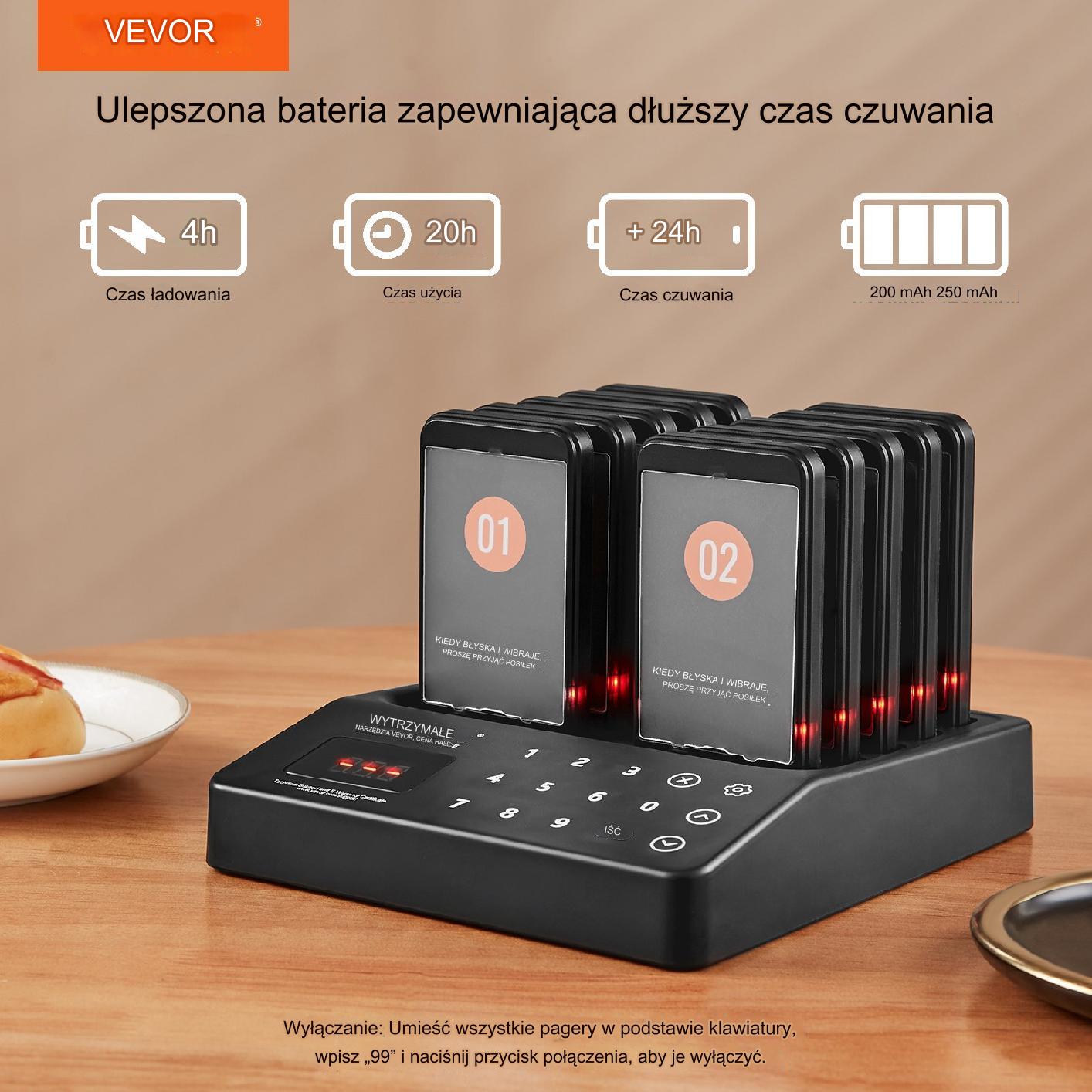 Pager Restauracyjny System Przywoławczy Pager 10 szt. - obrazek 7