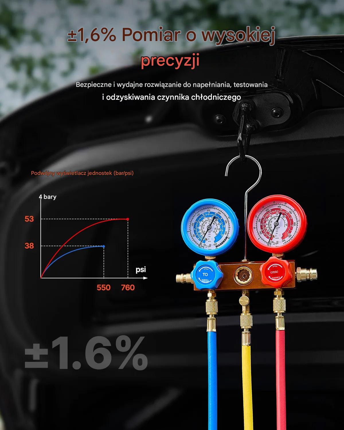 Pompa próżniowa klimatyzacji 4.5 CFM zestaw manometrów HVAC serwis AC - obrazek 6