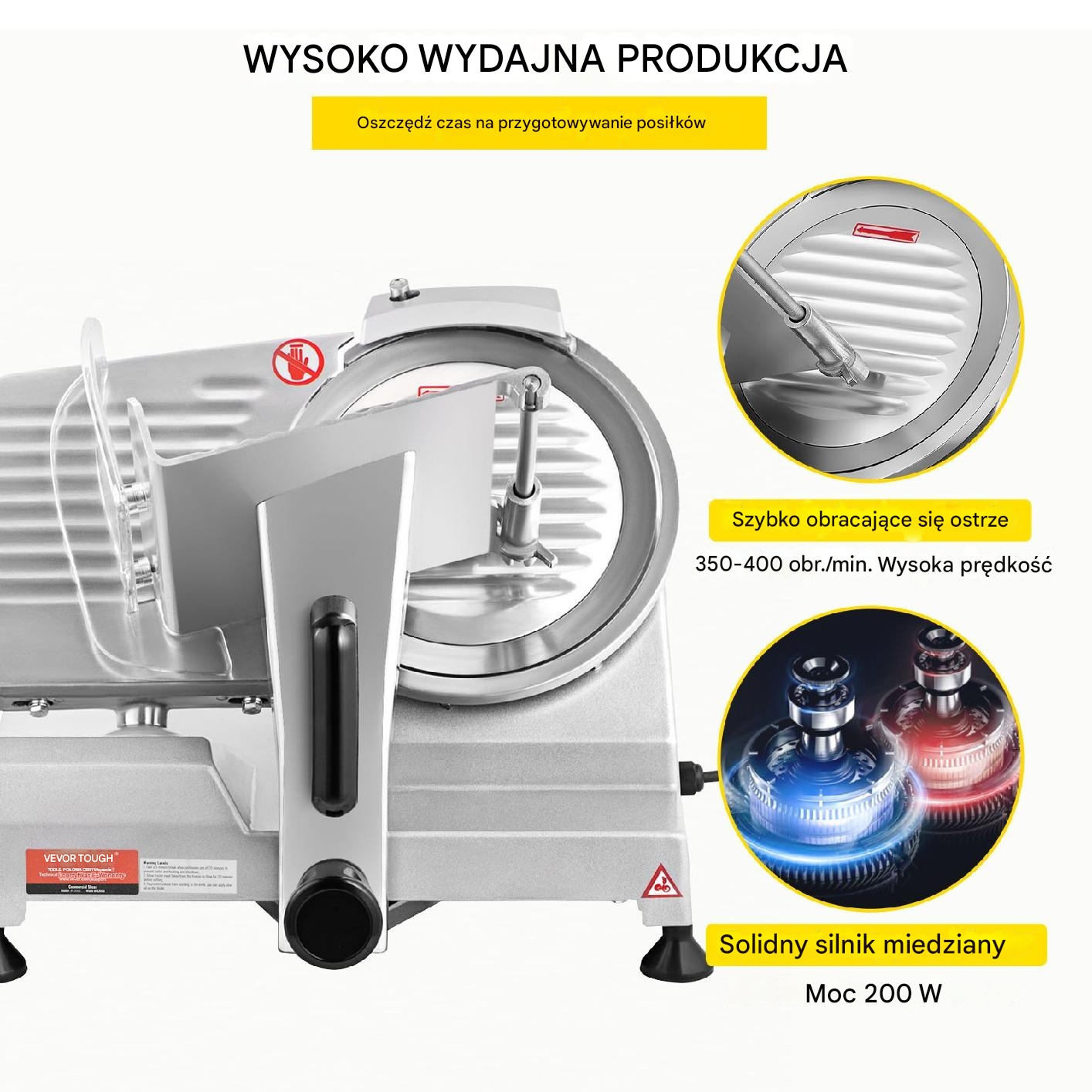 KRAJALNICA GASTRONOMICZNA DO MIĘSA SERA 203mm plaster 0-12 mm - obrazek 3