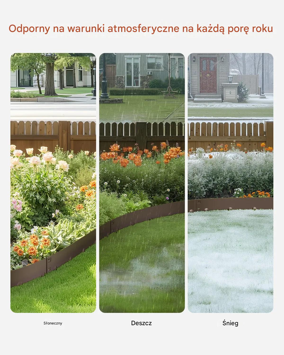Obrzeże ogrodowe metalowe 5 szt 99x7,5 cm giętkie stalowe rabaty trawnik - obrazek 4