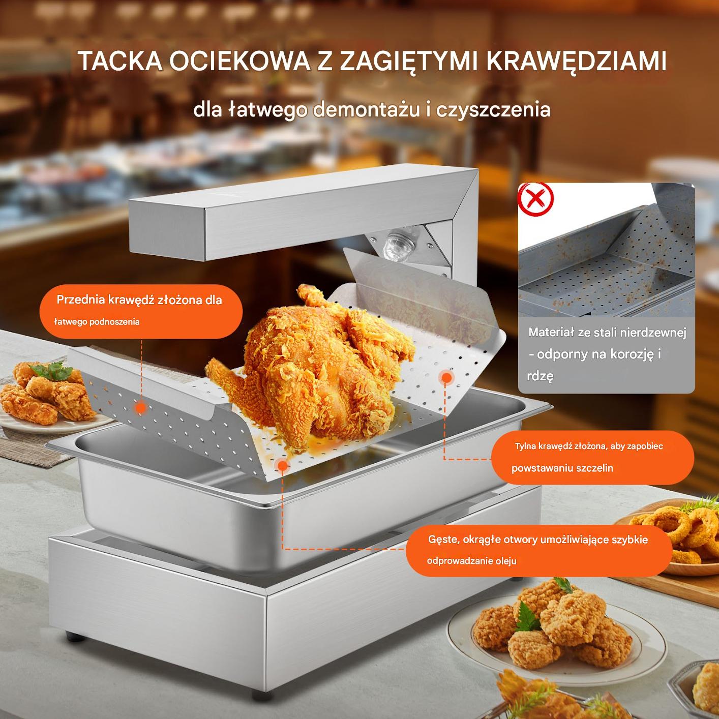 Podgrzewacz do frytek elektryczny – stacja do chipsów ze stali nierdzewnej - obrazek 4