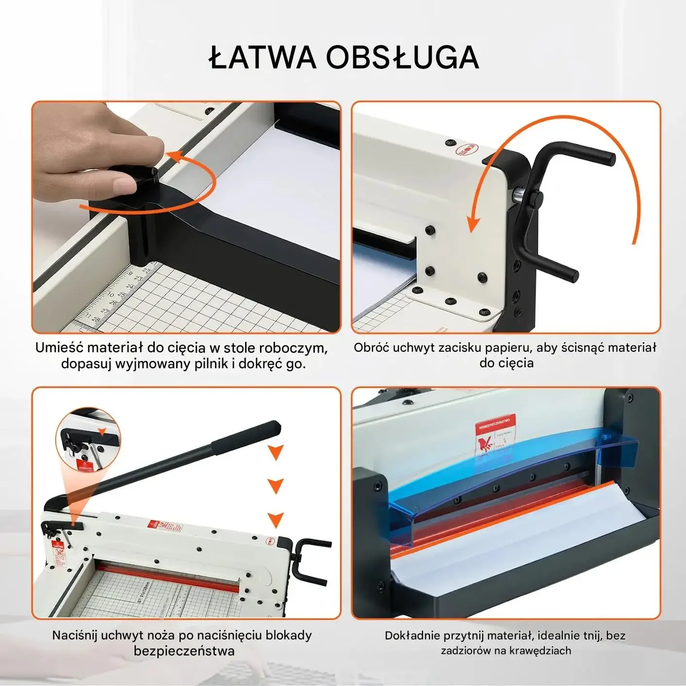 Gilotyna do papieru A4 30,5 cm 400 arkuszy metalowa do biura i drukarni - obrazek 5