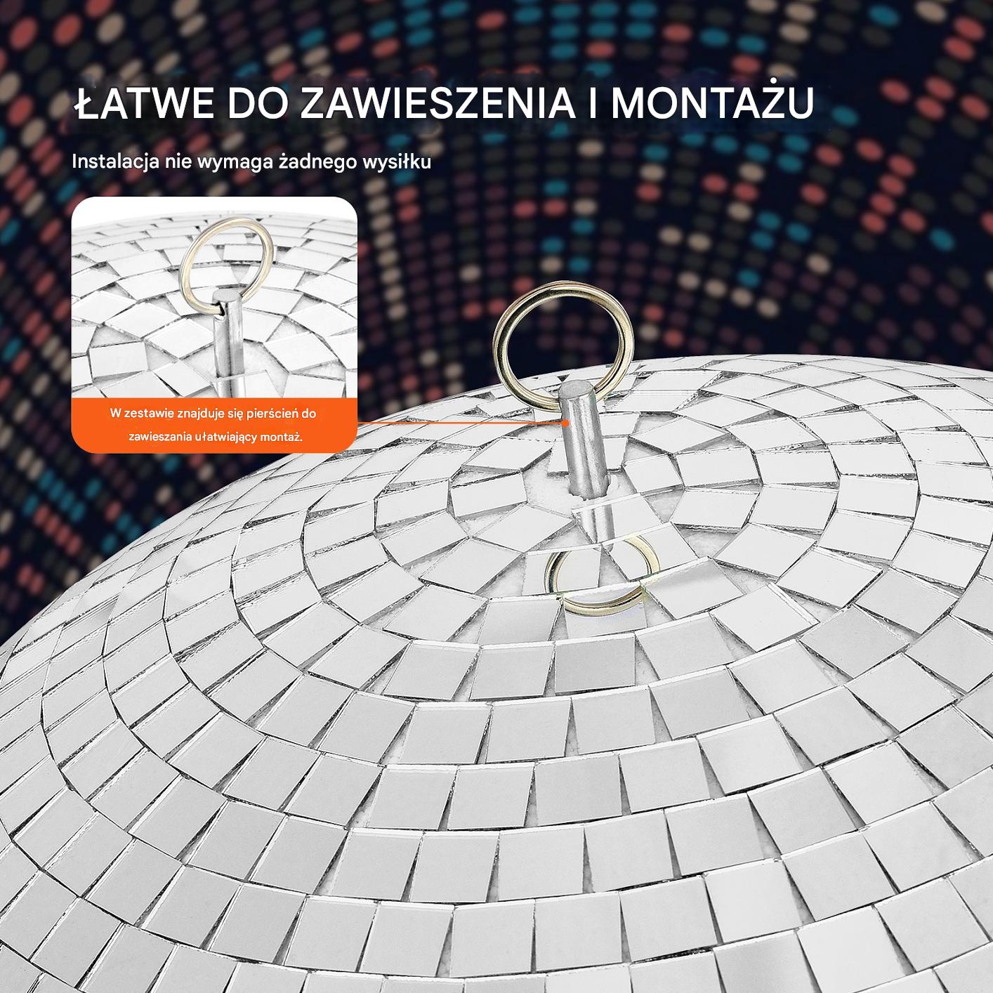 Lustrzana Kula Disco 29,5 cm – Idealna na Imprezy i Eventy - obrazek 3