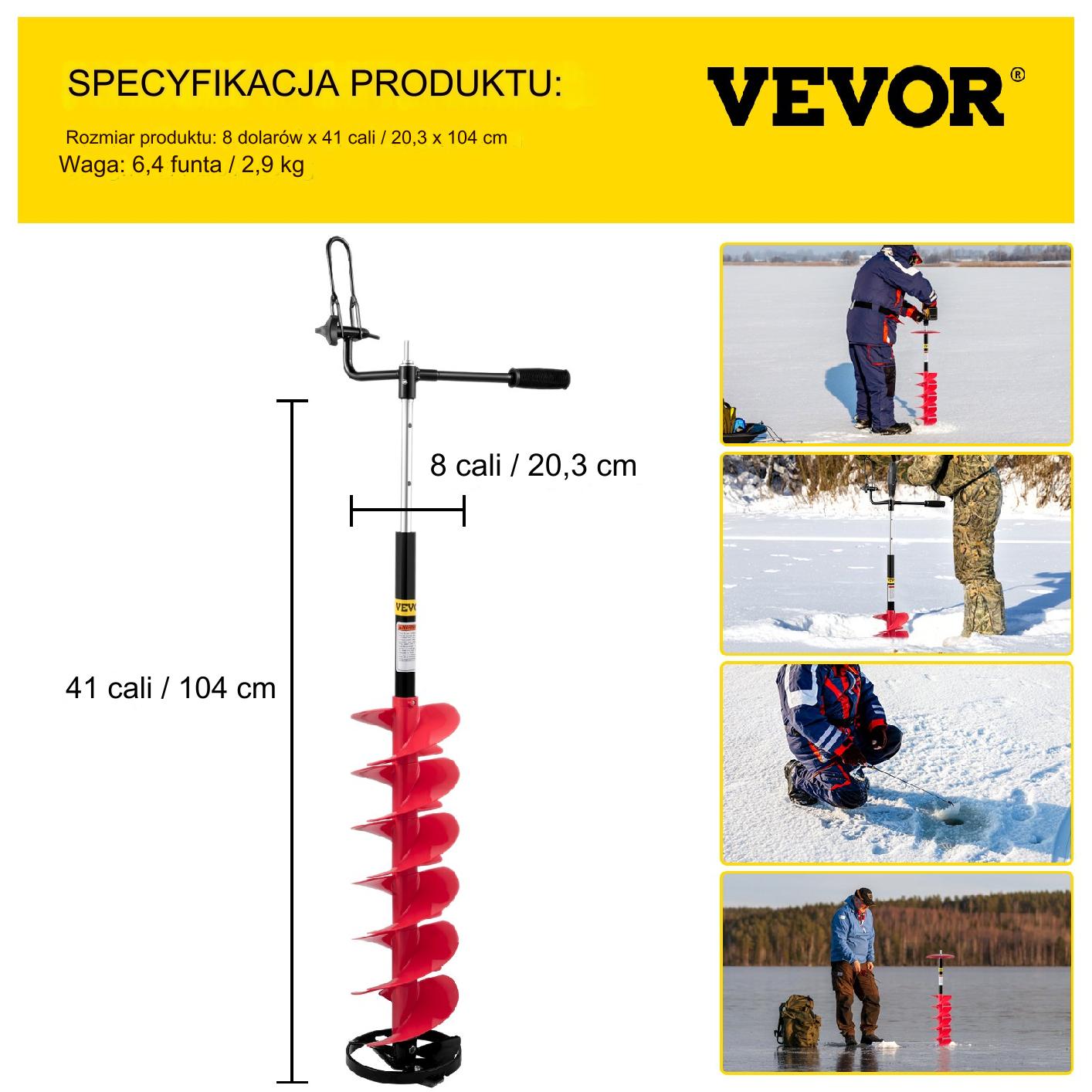 Wiertło do Lodu Adapter Wiertarski Wymienne Ostrze Ø 20 x 104 cm - obrazek 2