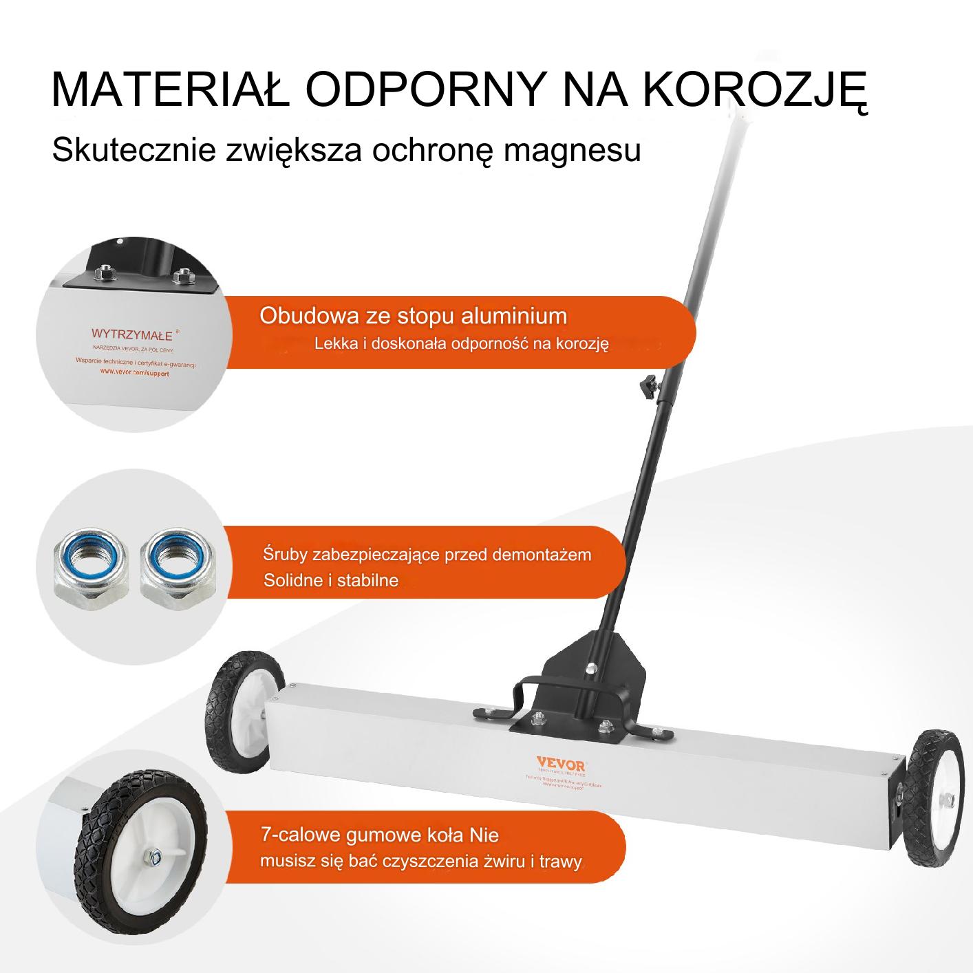 MIOTŁA MAGNETYCZNA ZAMIATARKA OPIŁKÓW WIÓRÓW 105 cm - obrazek 5