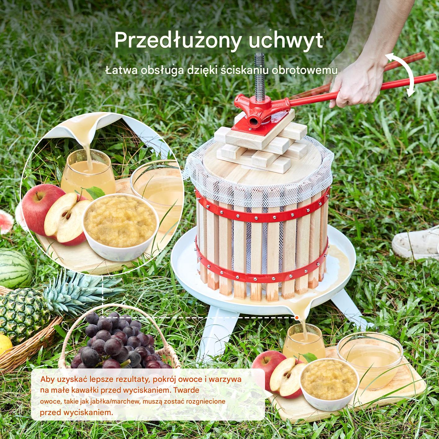 Prasa do owoców miękkich i twardych, wyciskarka do cytrusów soków 16,7L - obrazek 3