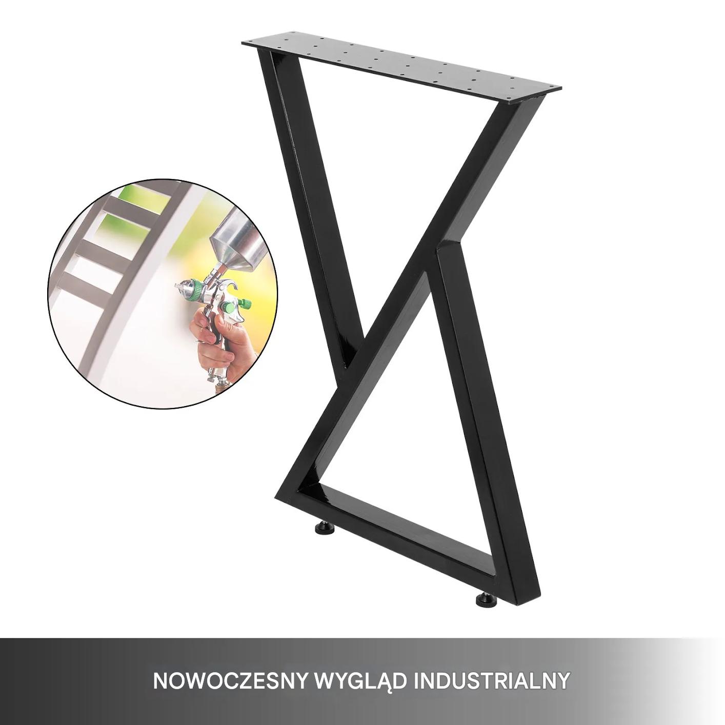 Nogi do stołu lawy biurka stolika metalowe loftowe 2 sztuki czarne - obrazek 4