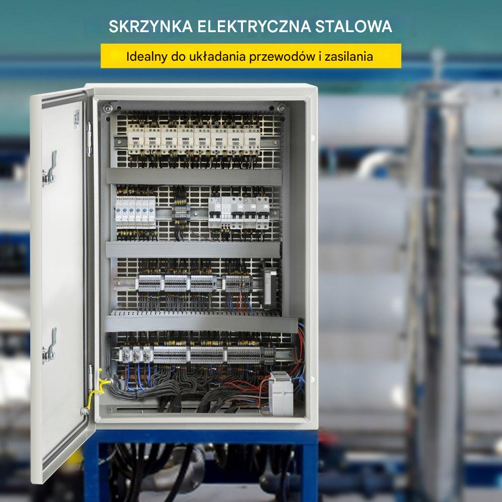 Skrzynka elektryczna rozdzielnia obudowa metalowa 60x40x25 cm IP66 - obrazek 7