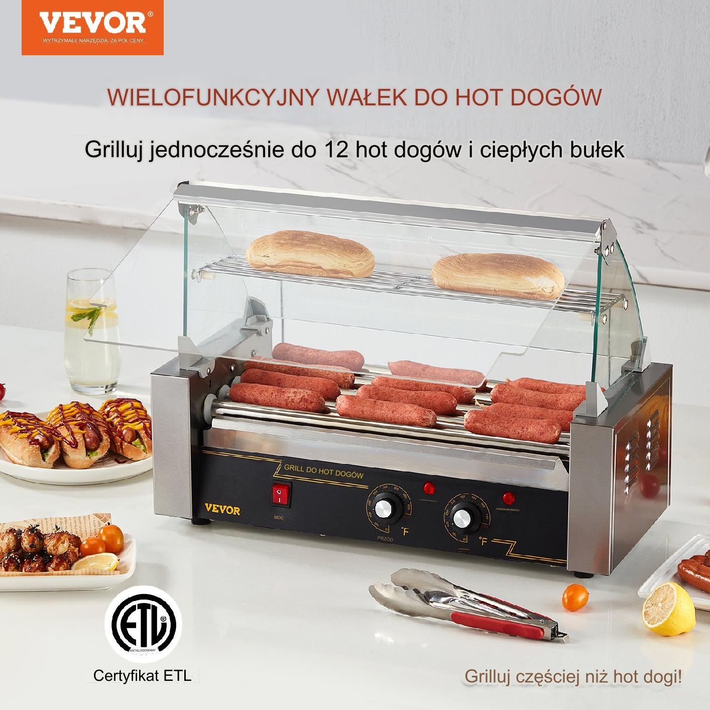 Grill Rolkowy do Hot Dogów – 5 Rolków 12 Parówek - obrazek 7