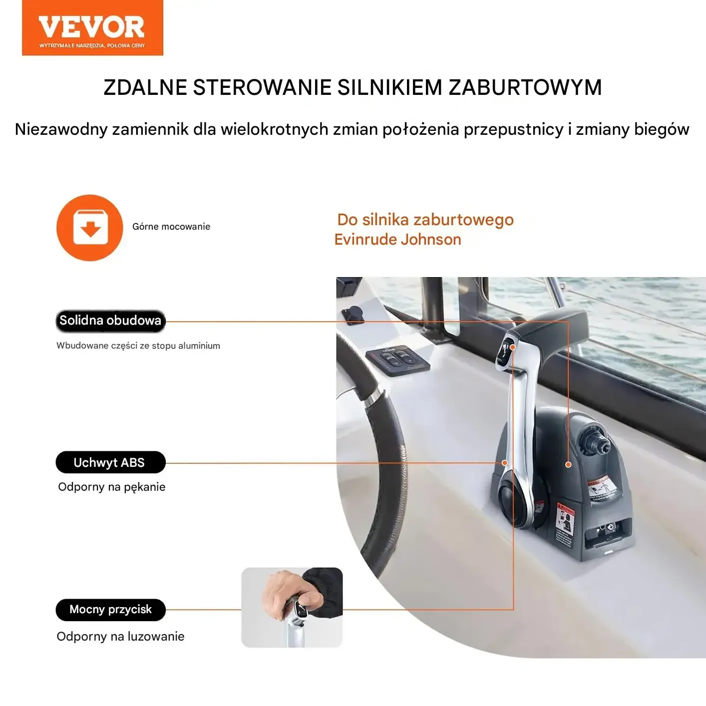 Manetka do silnika zaburtowego Evinrude Johnson z trymem sterowanie łodzią - obrazek 6
