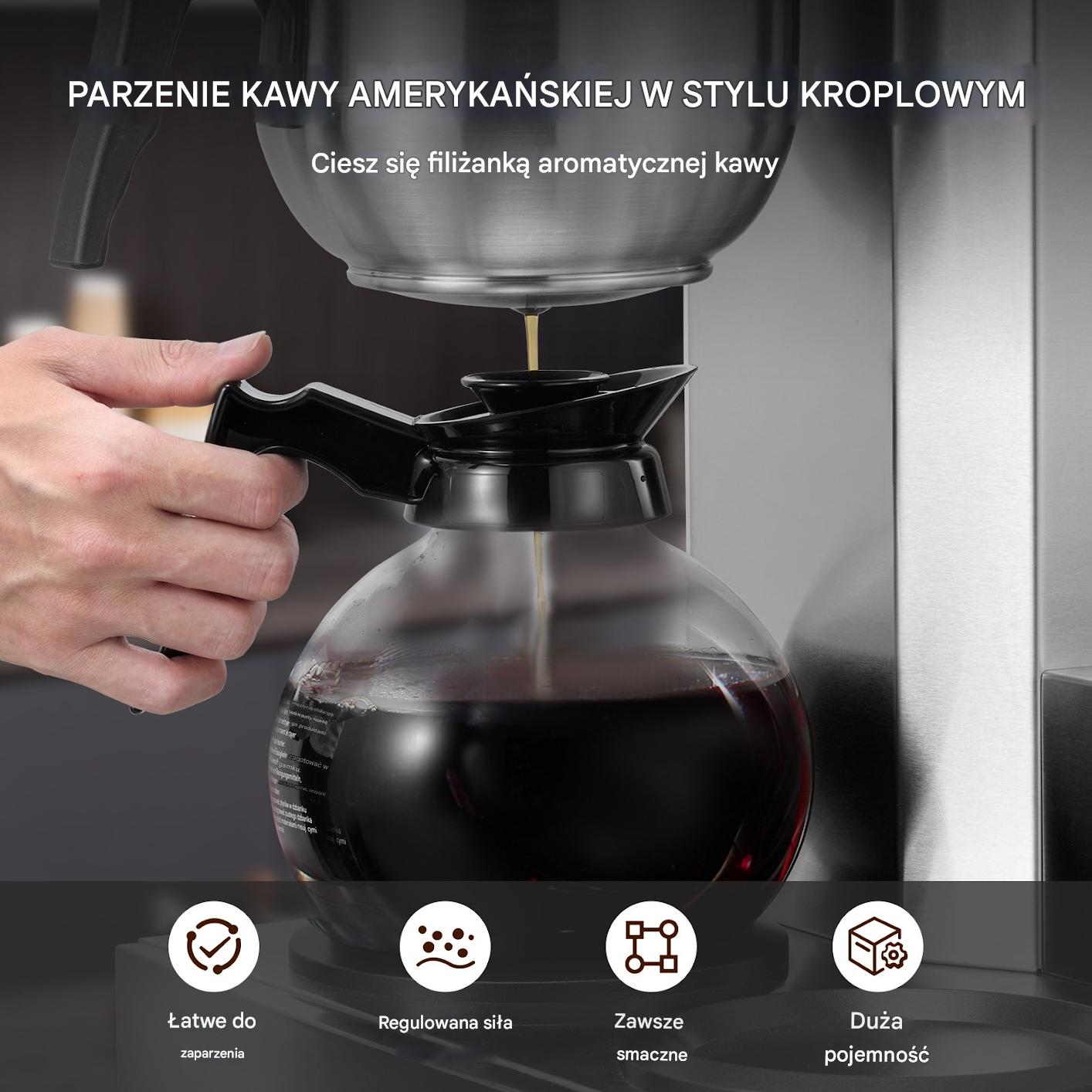 Ekspres Przelewowy do Gastronomii z Funkcją Gorącej Wody – 3 Podgrzewacze - obrazek 6