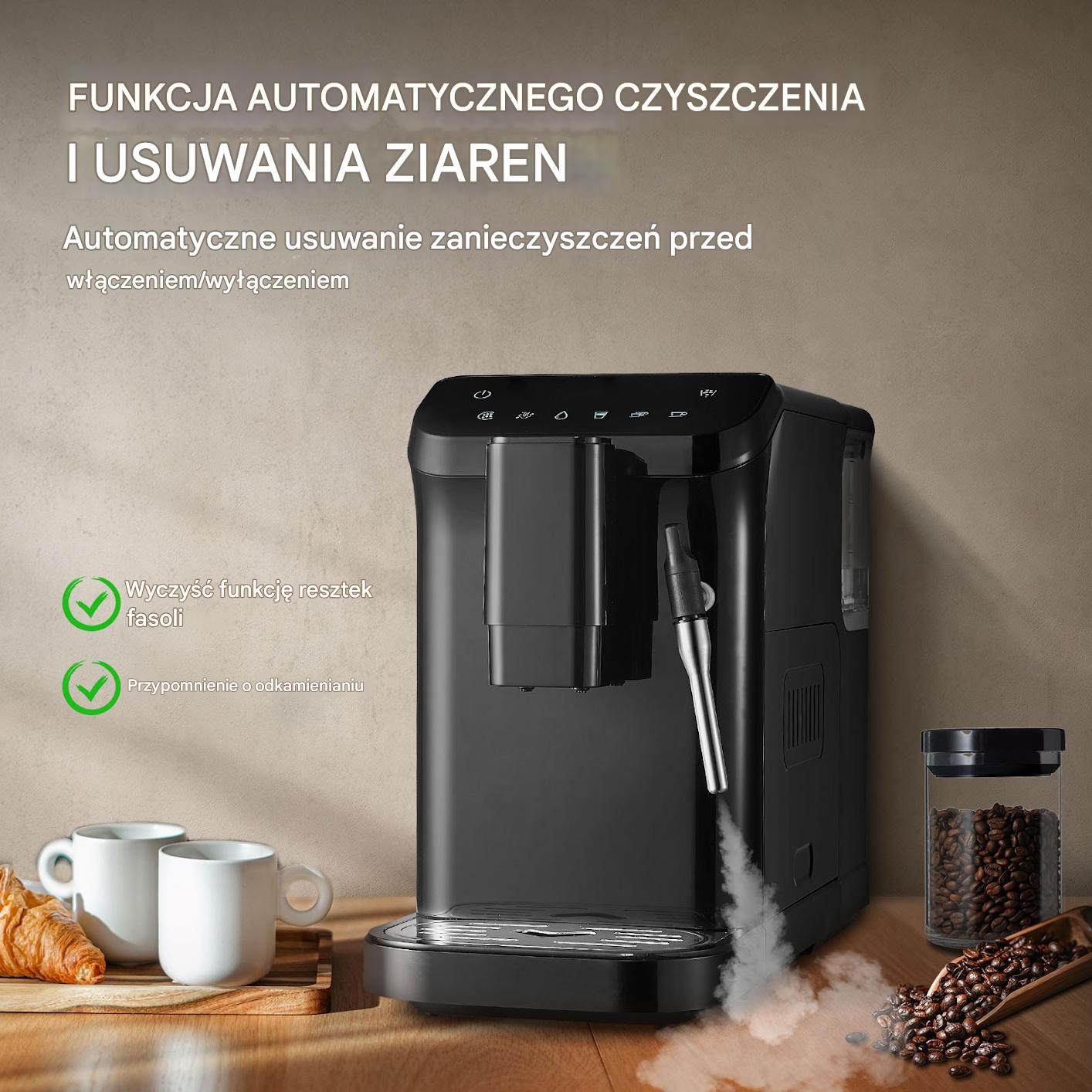 Automatyczny Ekspres do Kawy 20 Bar z Dyszą Pary i 15 Poziomami Mielenia - obrazek 5