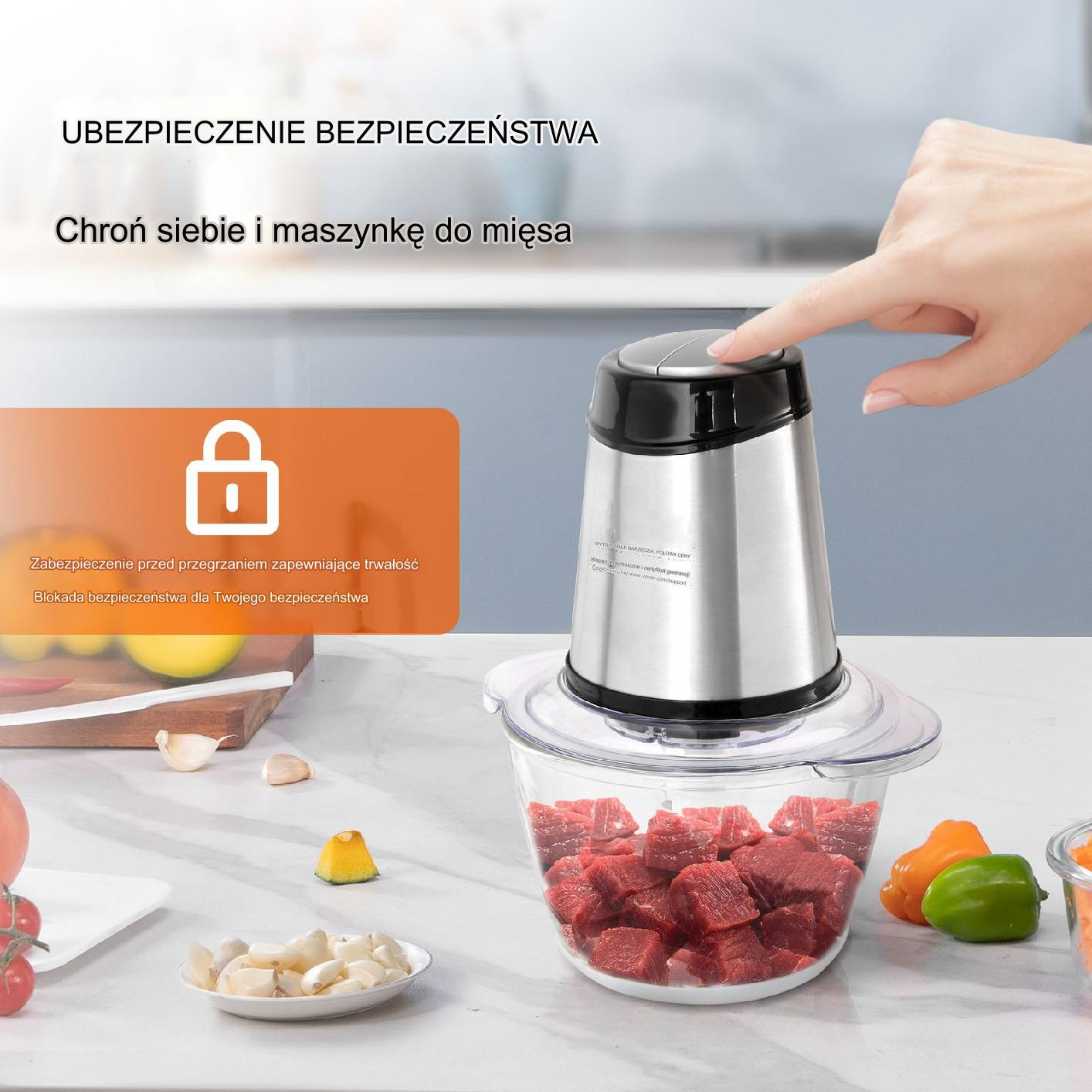 Rozdrabniacz Żywności Siekacz Kuchenny 400W 0,6L - obrazek 5