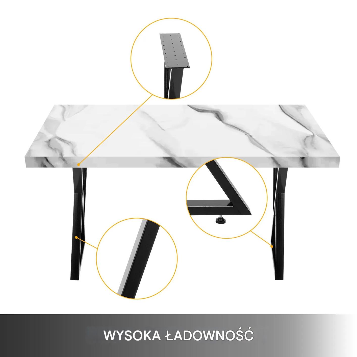 Nogi do stołu lawy biurka stolika metalowe loftowe 2 sztuki czarne - obrazek 5