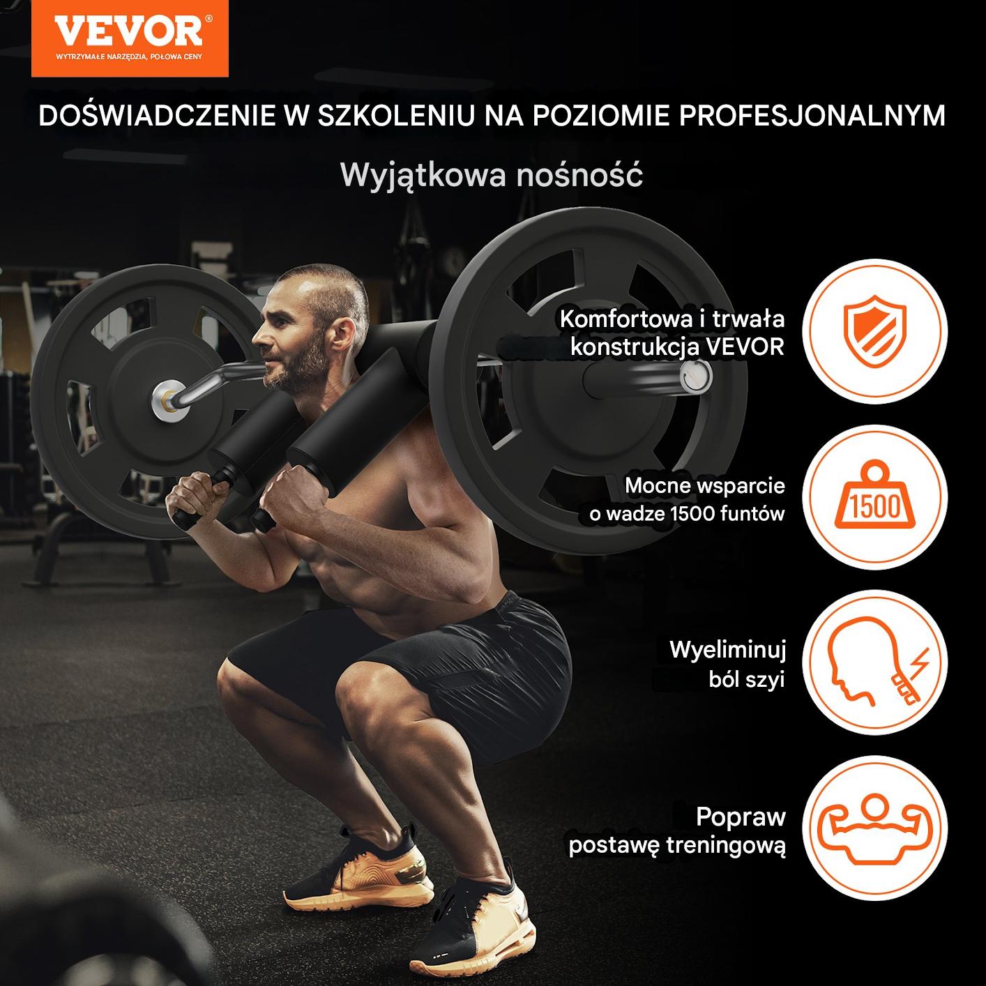 Gryf squat bar z ramionami 680 kg do przysiadów i fizjoterapii - obrazek 7