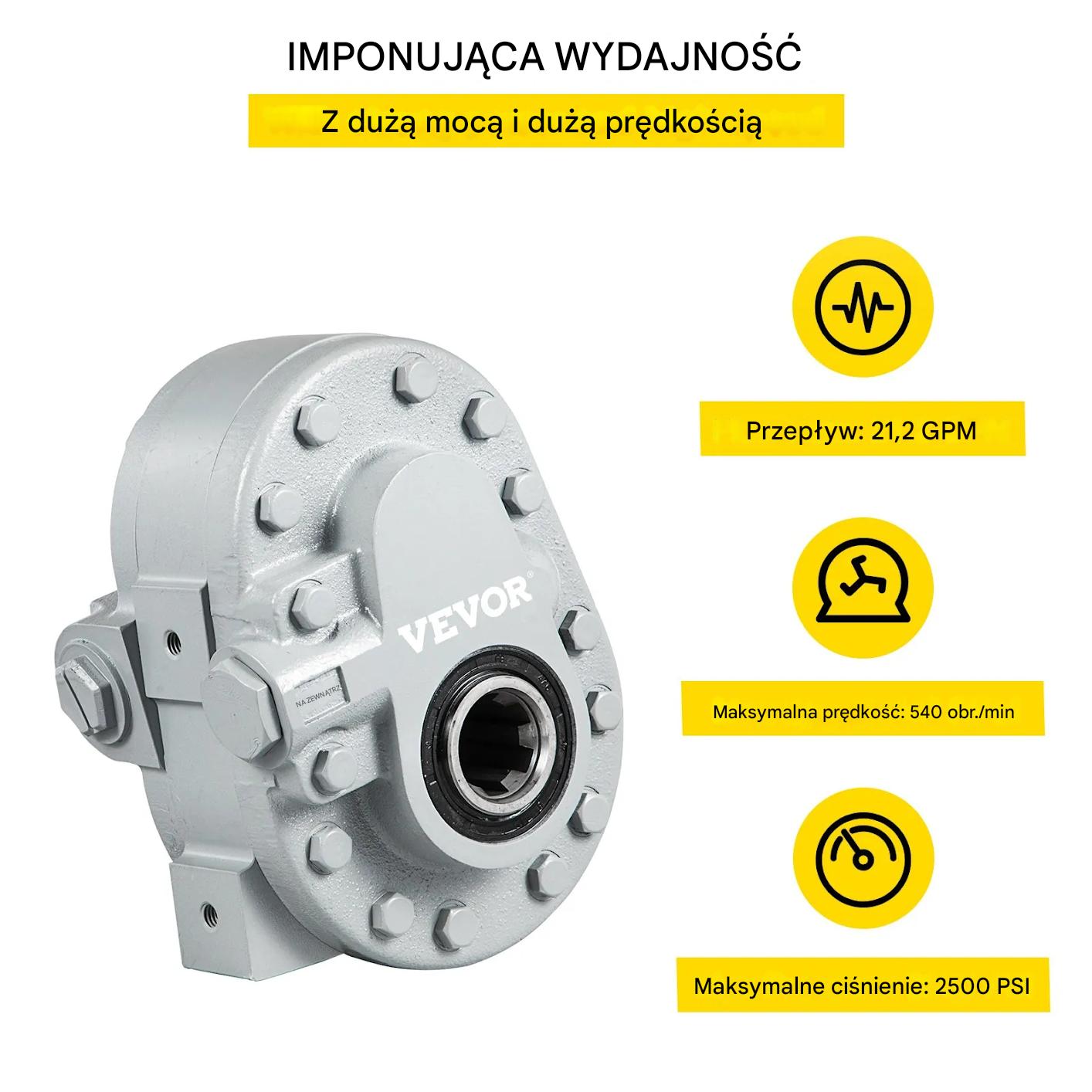 Pompa hydrauliczna 21 GPM 2250 PSI SAE12 do łuparki i przyczep - obrazek 4
