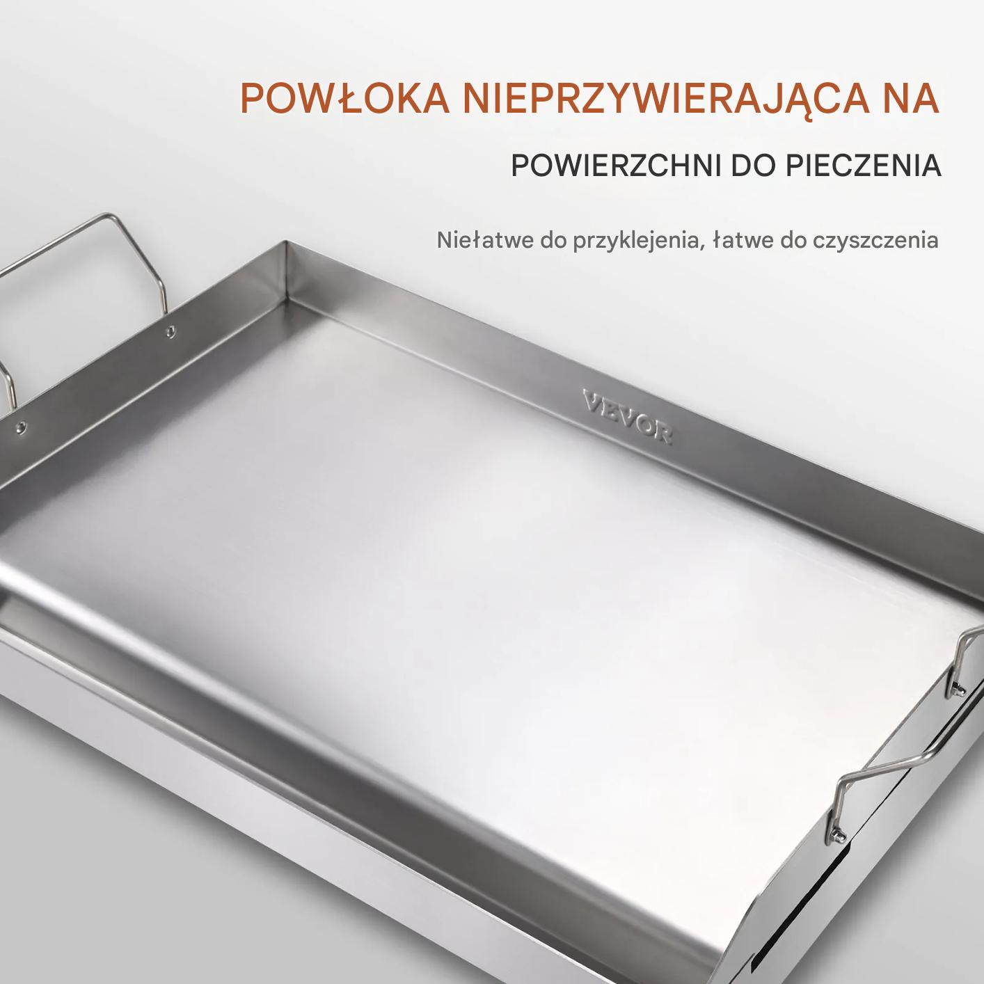 Płyta grillowa na kuchenkę 60x40 cm stalowa non stick na 2 palniki BBQ - obrazek 6