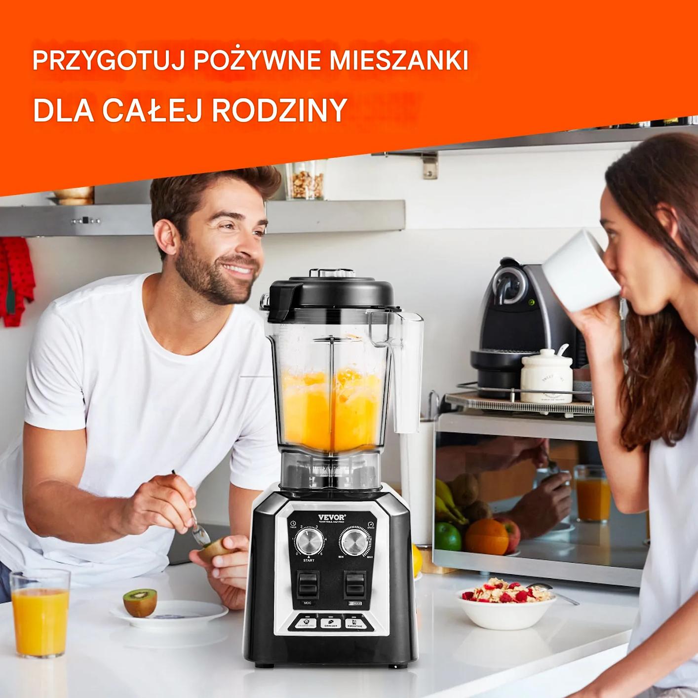 Blender gastronomiczny kielichowy 2l stalowy 3 funkcje smoothie lód - obrazek 7