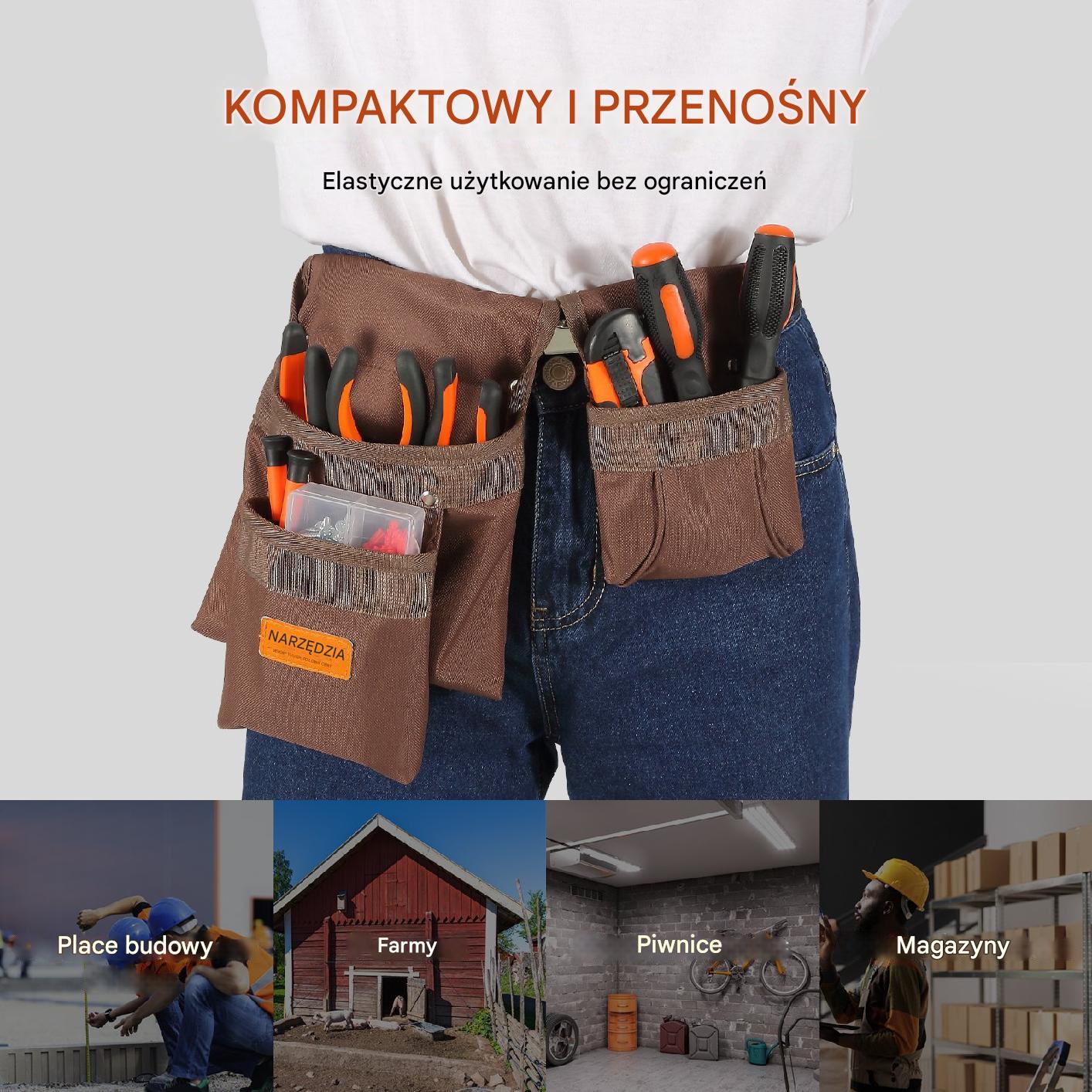 Pas narzędziowy dekarski monterski 13 kieszeni - obrazek 6