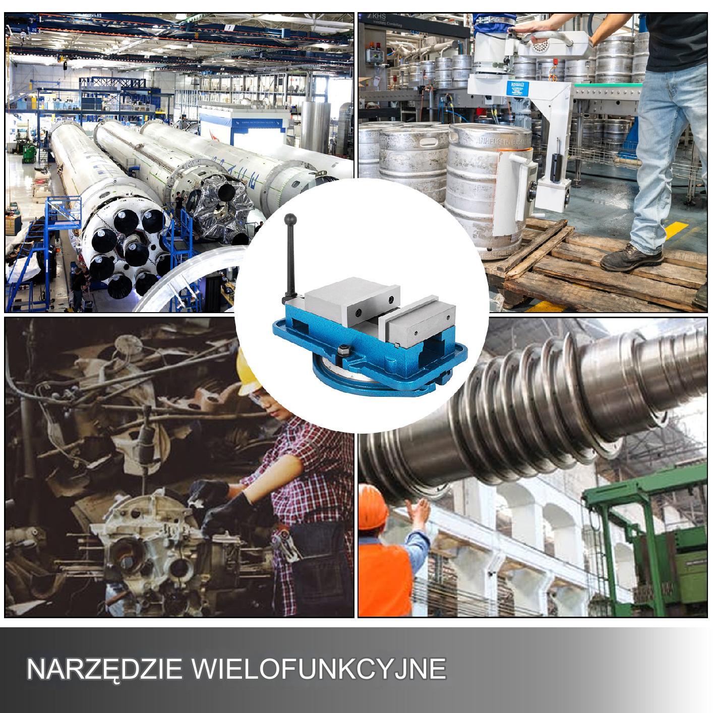 Imadło warsztatowe frezarskie 80 mm z podstawą obrotową 360° do CNC - obrazek 7