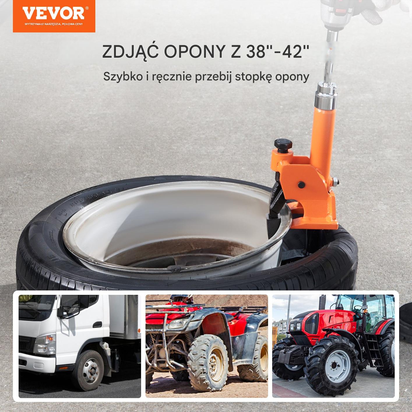 Ręczny ściągacz opon 38–42" z gumową osłoną, do aut, SUV - obrazek 5