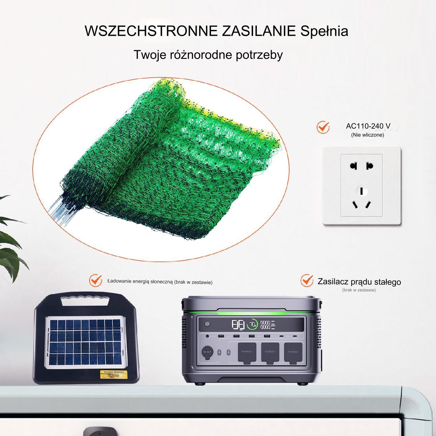 Siatka elektryczna dla kur gęsi indyków zielona 100cmx50m - obrazek 4