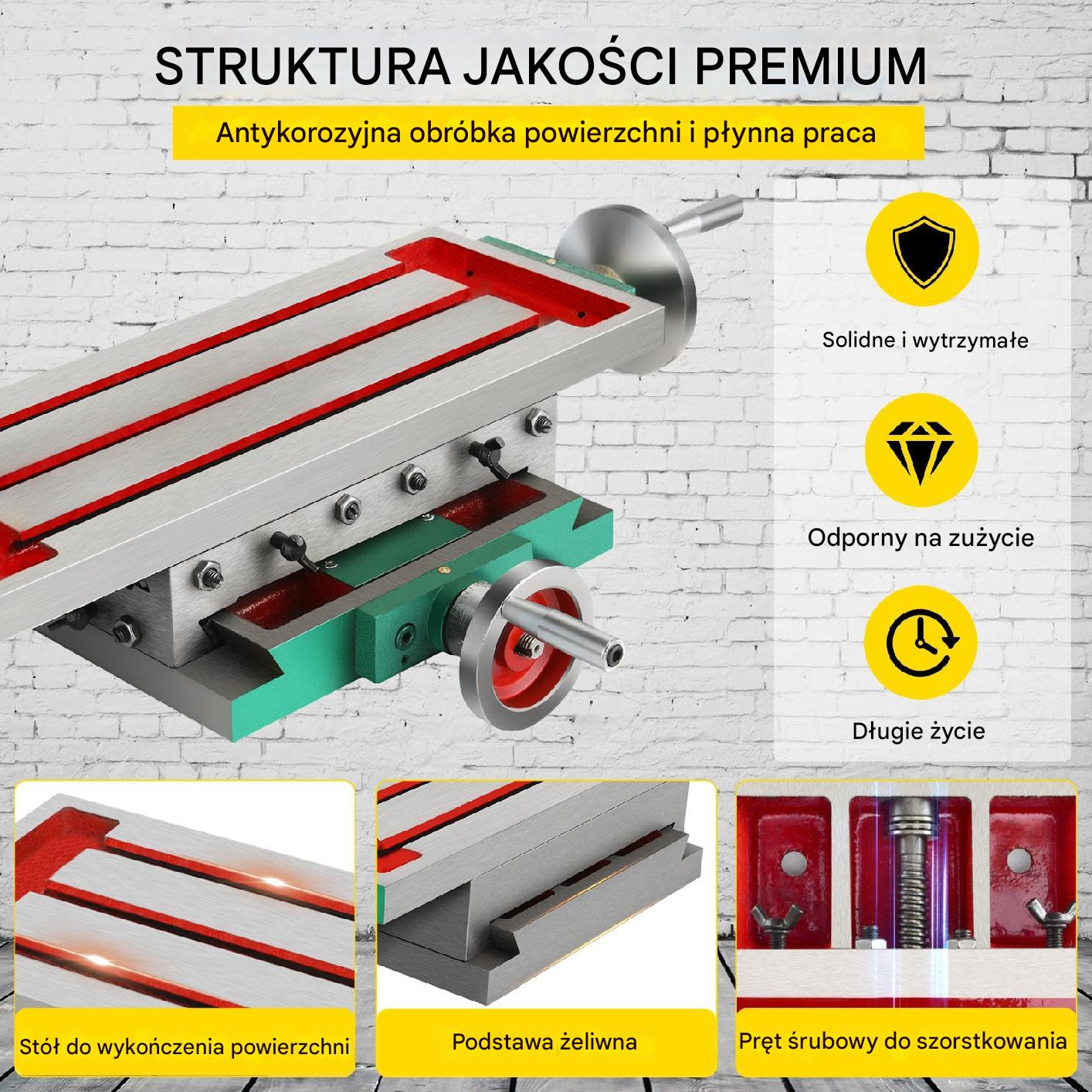 Stół roboczy krzyżowy 2-osiowy 45x17cm 30kg do wiertarki i frezarki - obrazek 7