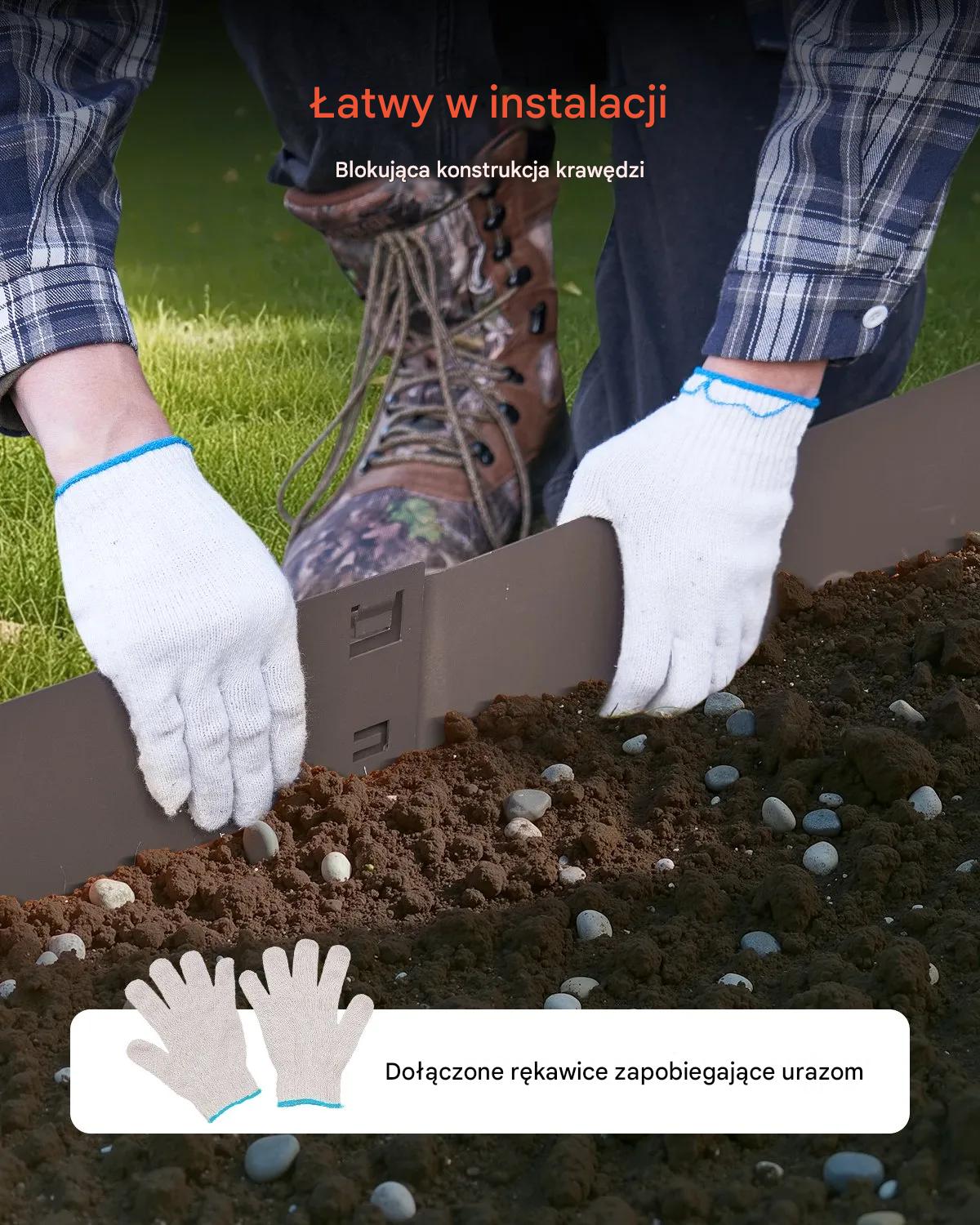 Obrzeże ogrodowe metalowe 5 szt 99x7,5 cm giętkie stalowe rabaty trawnik - obrazek 6