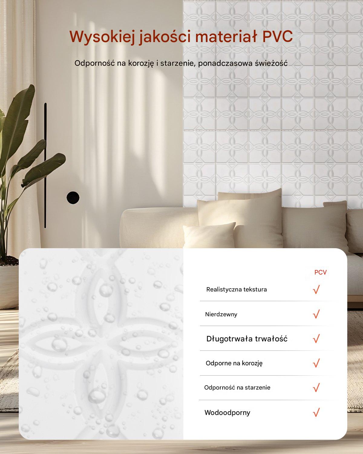 Panele Ścienne 3D - Białe Kwiaty 2.97 m² - obrazek 6