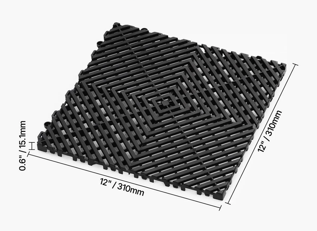 Mata drenażowa modułowa 31x31cm antypoślizgowa PP 50szt garaż ogród czarna - obrazek 2