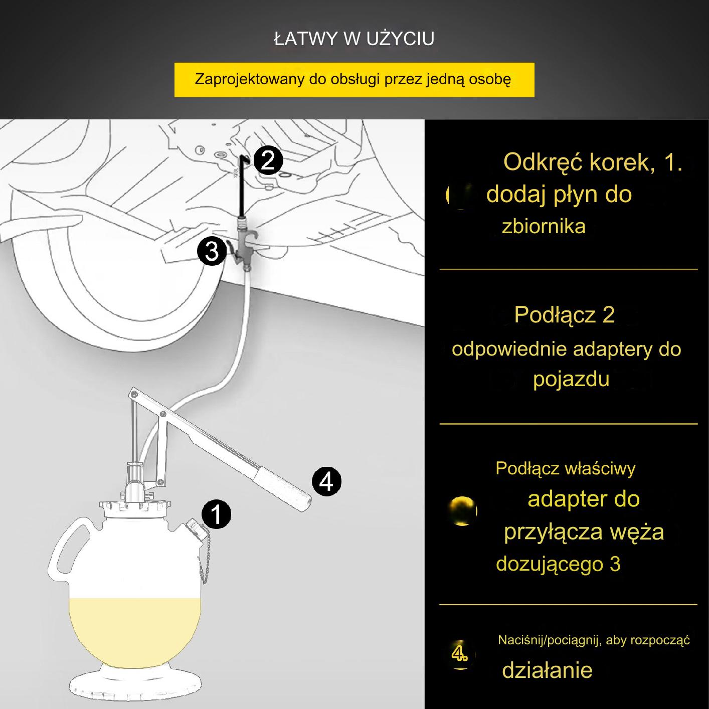 Ręczna pompa ATF 7,5 L do skrzyni biegów z 15 adapterami - obrazek 5