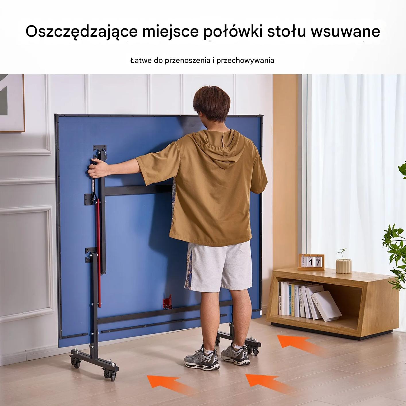 Stół do tenisa stołowego składany mocny ping pong 18 mm zestaw piłka siatka - obrazek 4