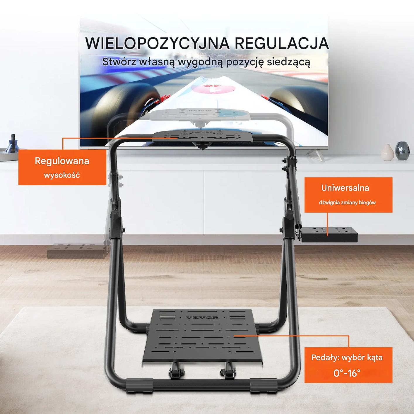 Stojak do kierownicy gamingowy składany regulowany uniwersalny symulator - obrazek 3