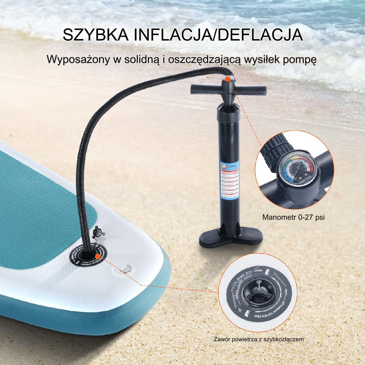 Deska sup do pływania pompowana stand up paddle 323 cm - obrazek 5