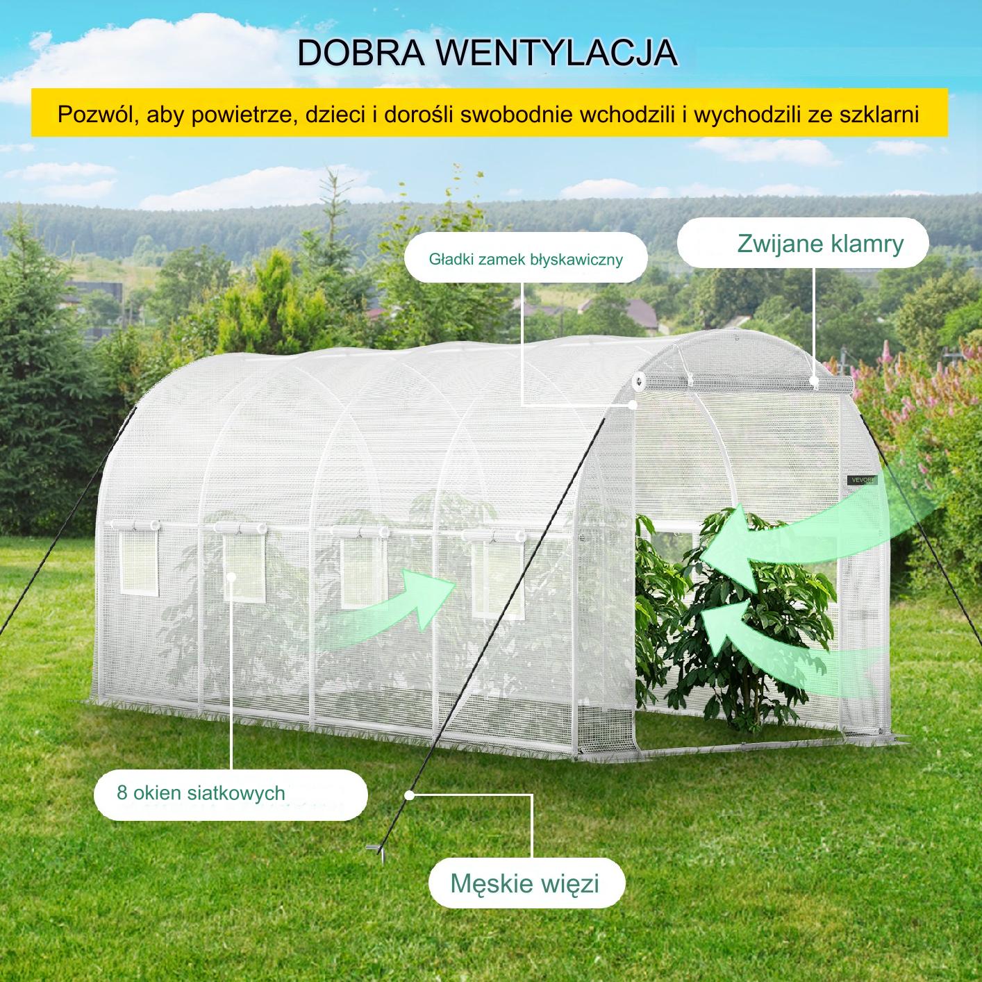 Szklarnia ogrodowa tunel foliowy 4,6x 2,1x2,1 m - obrazek 5