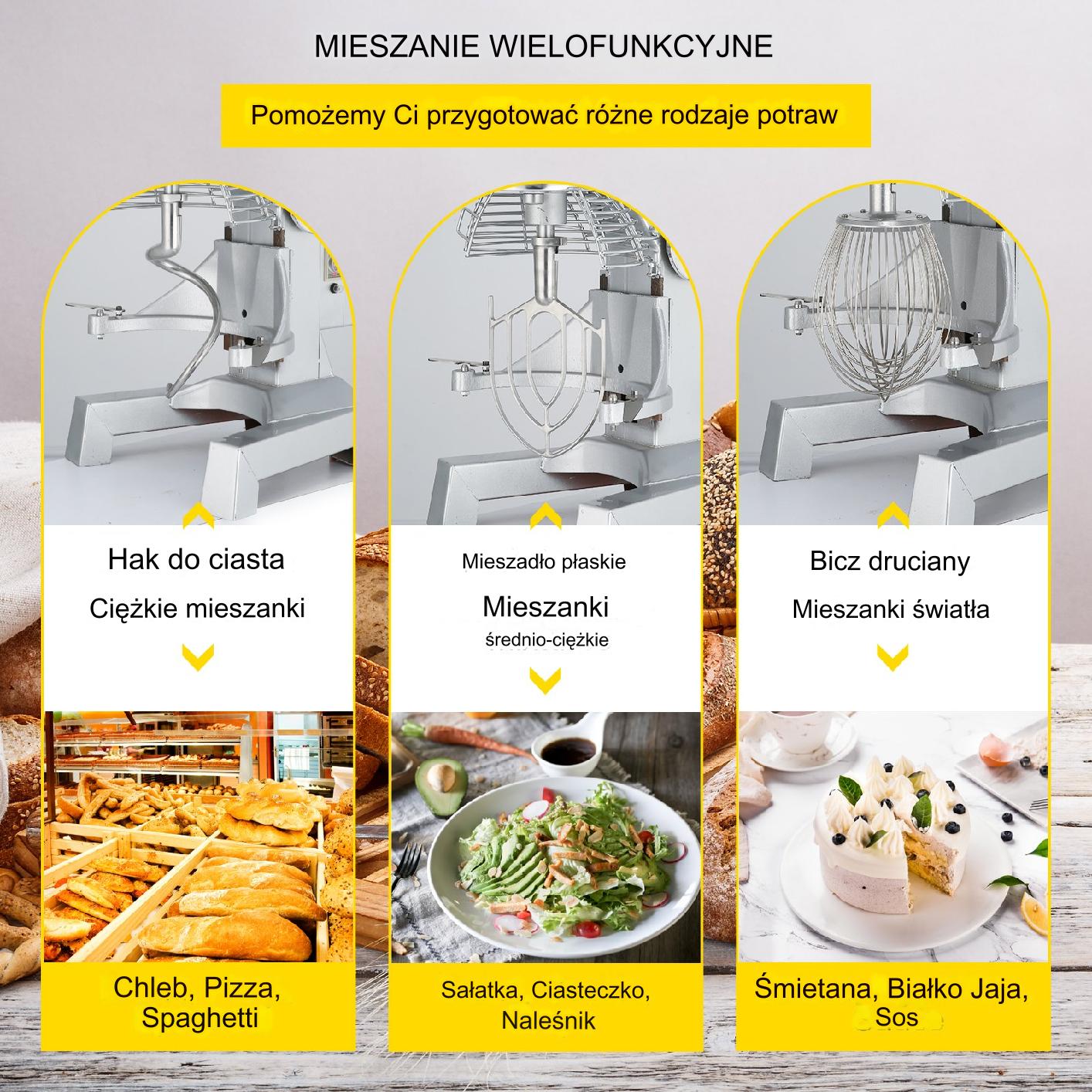 Robot kuchenny mikser planetarny gastronomiczny 10L 450 W - obrazek 5