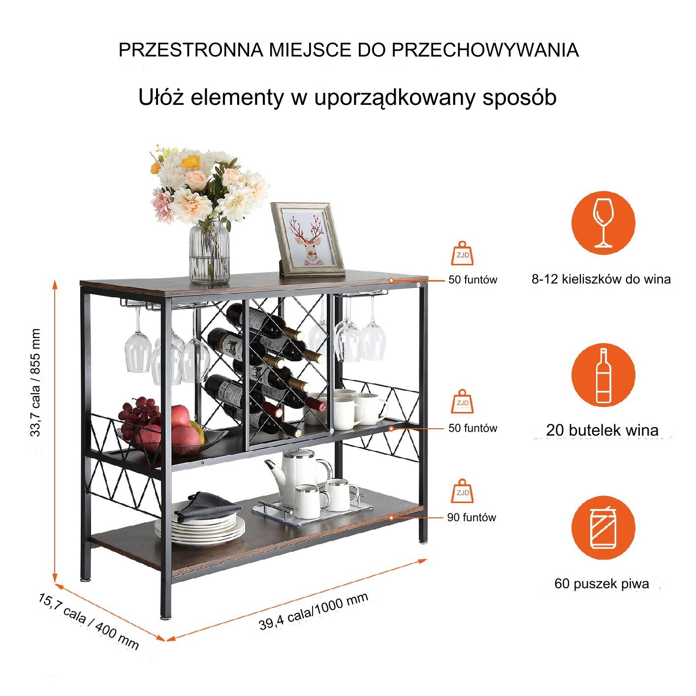 Przemysłowa Szafka Barowa do Salonu - obrazek 6