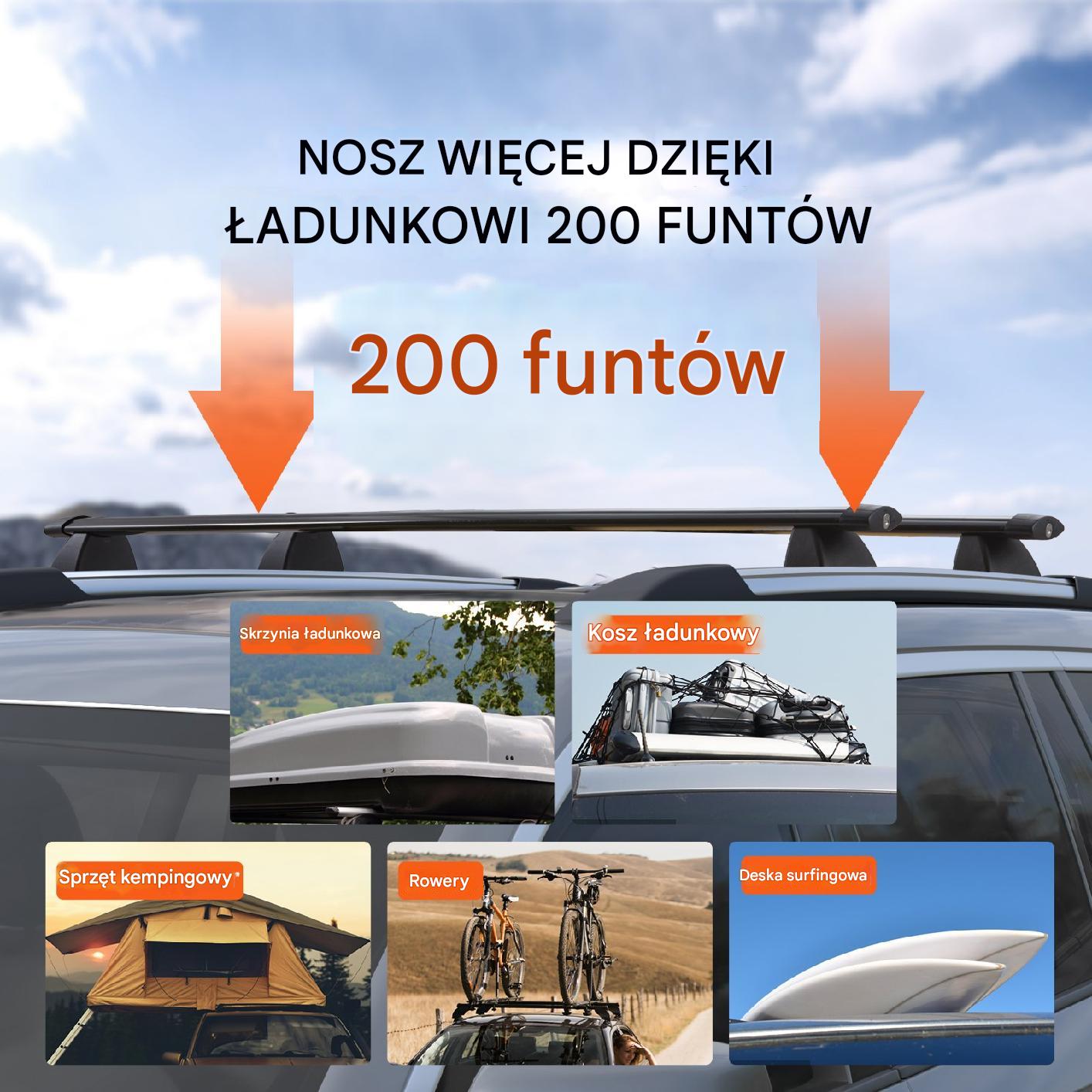 Bagażnik dachowy na relingi belki poprzeczki dachowe Jeep Grand 118 cm - obrazek 6