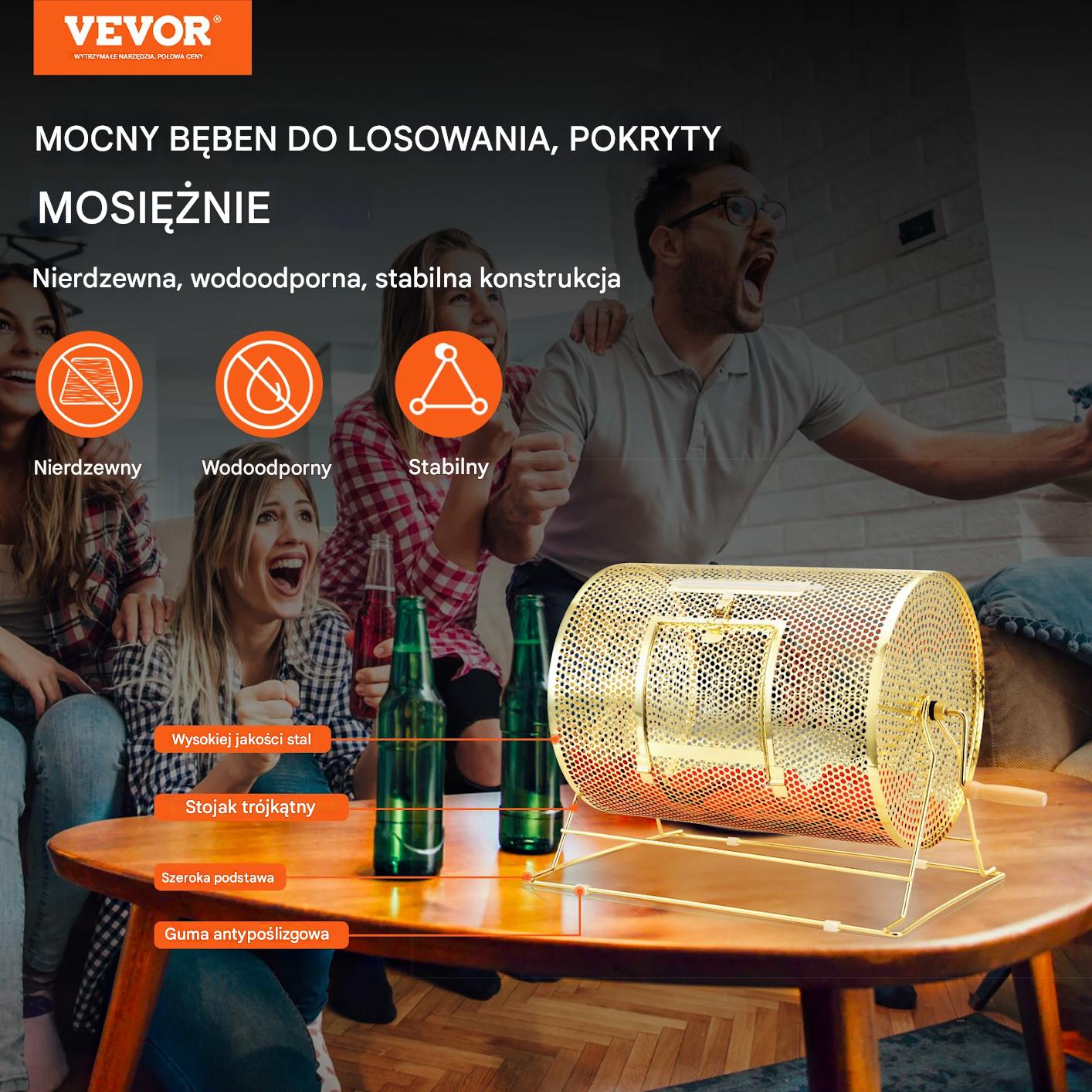 Bęben do losowania 41x30cm metalowy na 5000 losów bingo konkurs event - obrazek 7