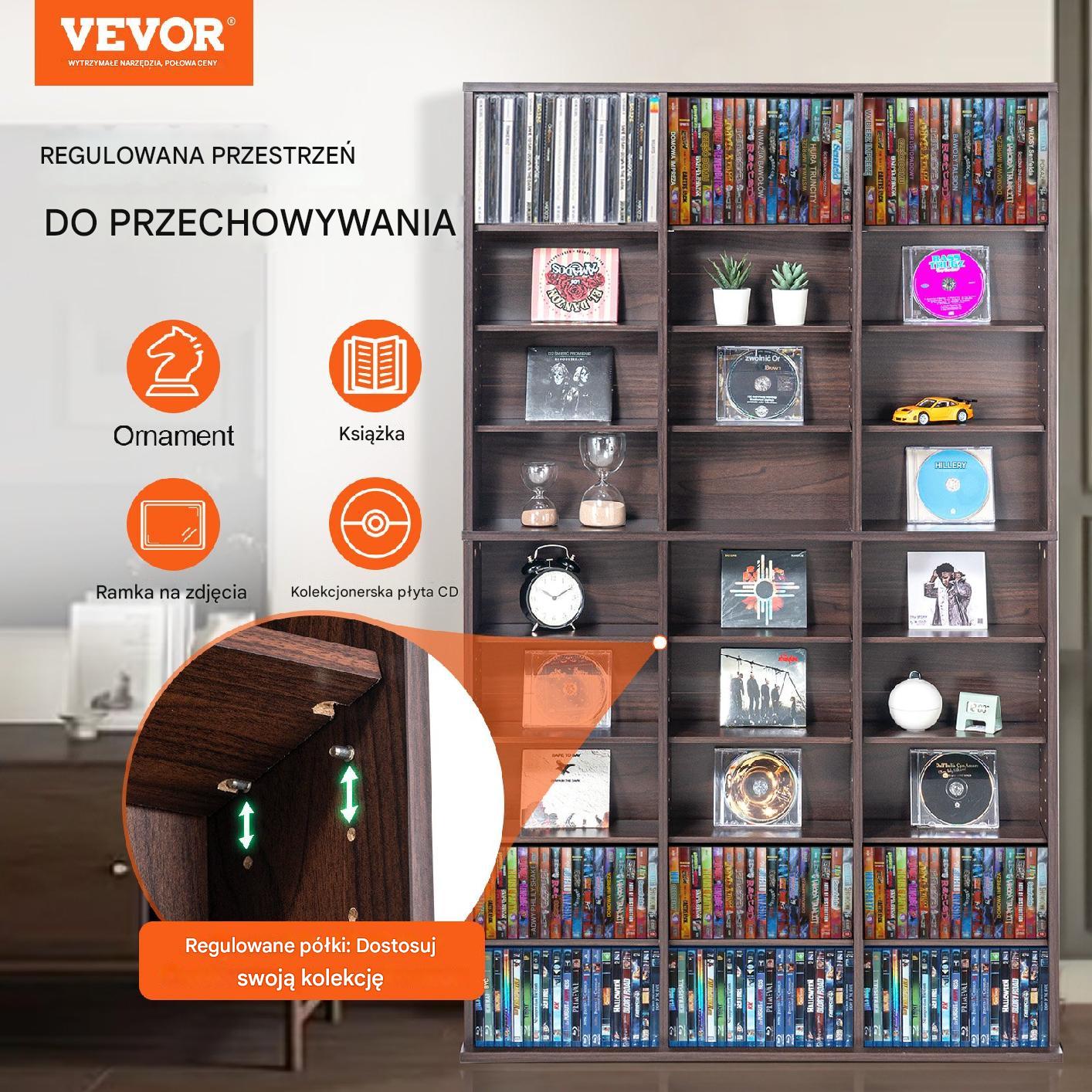 Szafka na Płyty CD/DVD z Regulowanymi Półkami 756 Płyt - obrazek 7
