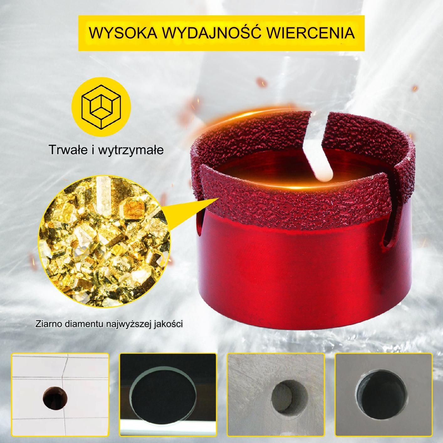 Zestaw Wierteł Diamentowych do Cięcia Płytek 20-68 mm - obrazek 3