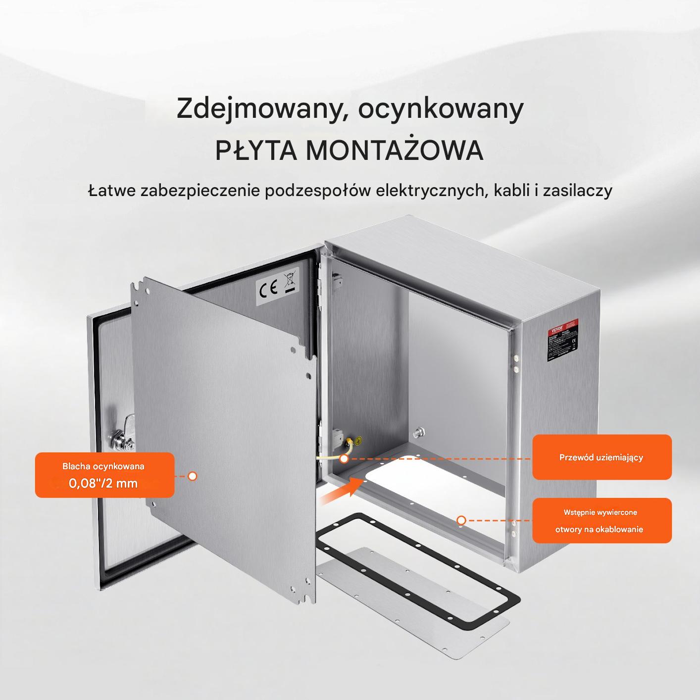 Skrzynka elektryczna IP66 300x300x200 stal nierdzewna do zewnątrz - obrazek 6
