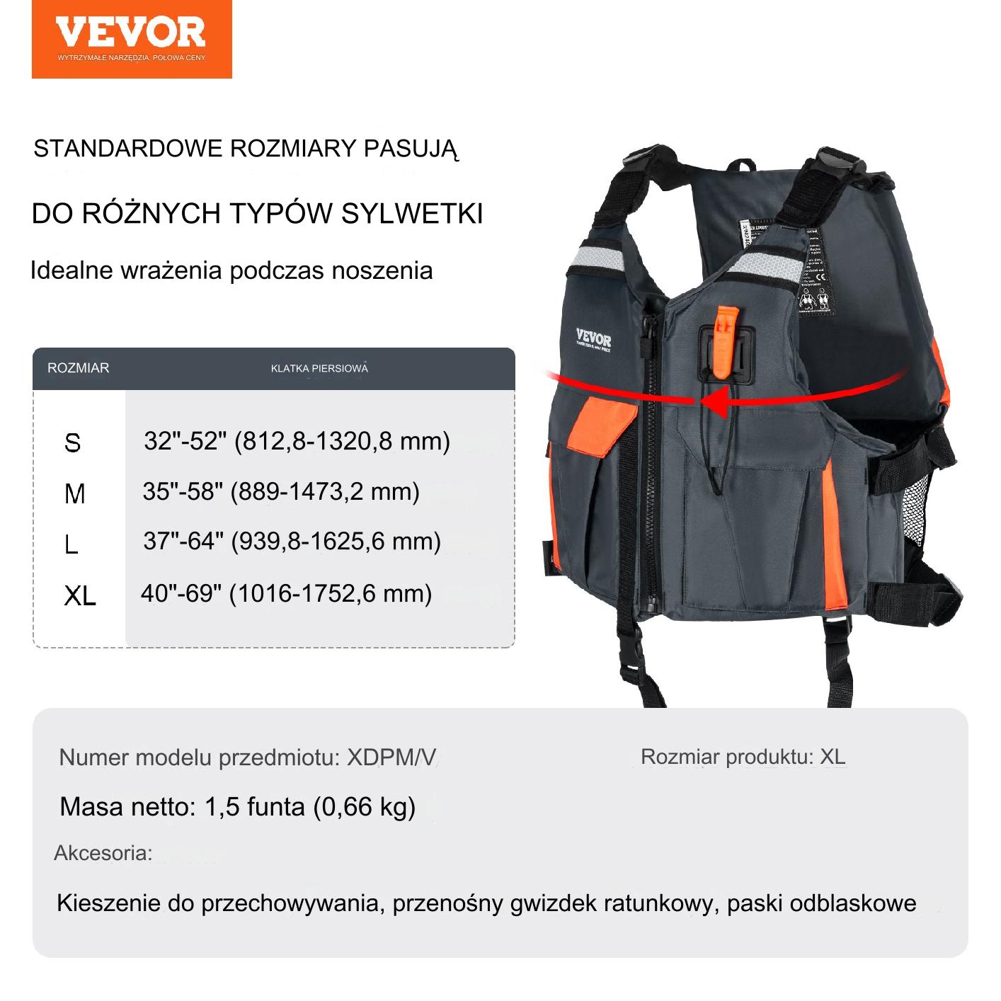 Kamizelka Ratunkowa Kapok Rozmiar XL - obrazek 2