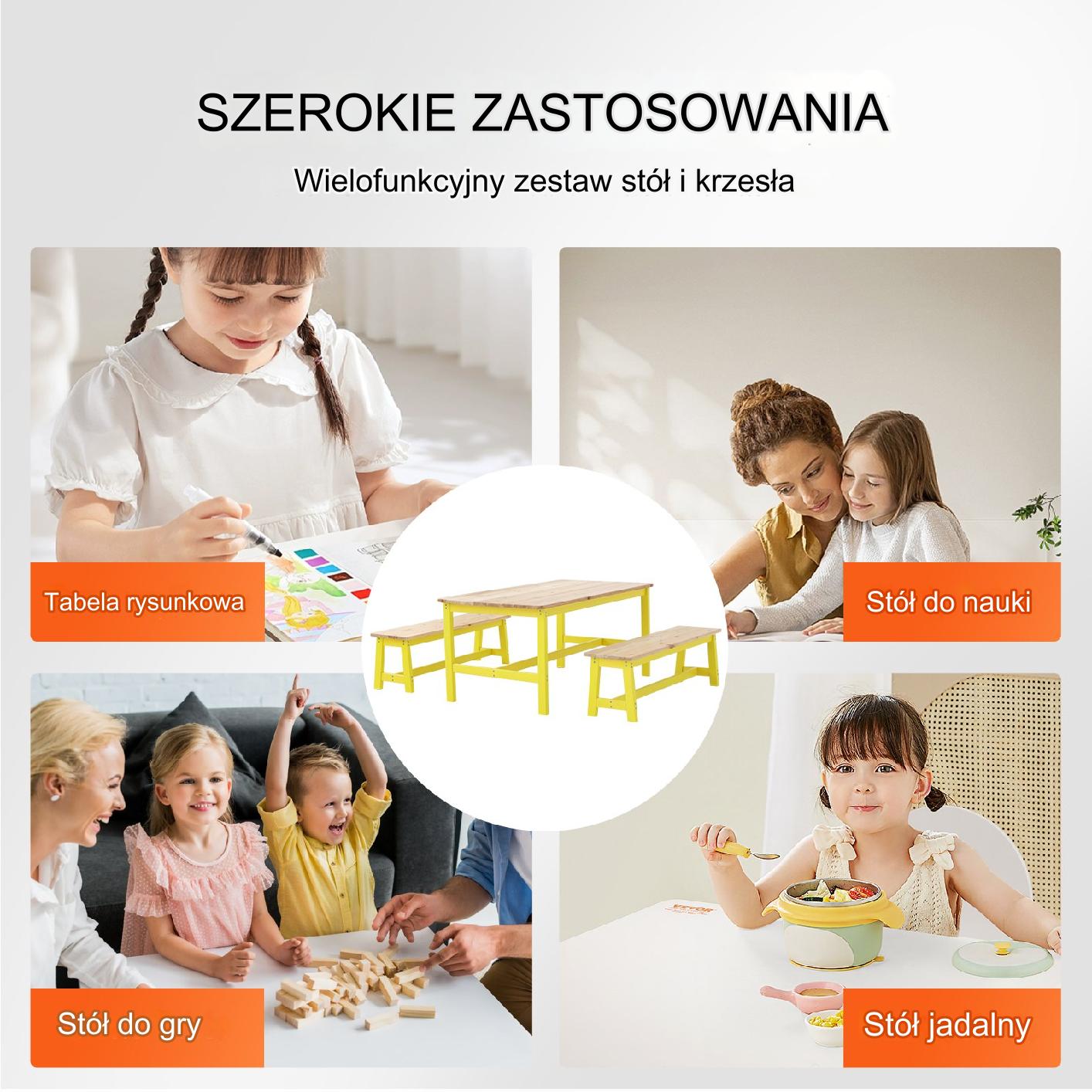 Zestaw Mebli dla Dzieci Stolik i 2 Ławeczki - obrazek 6