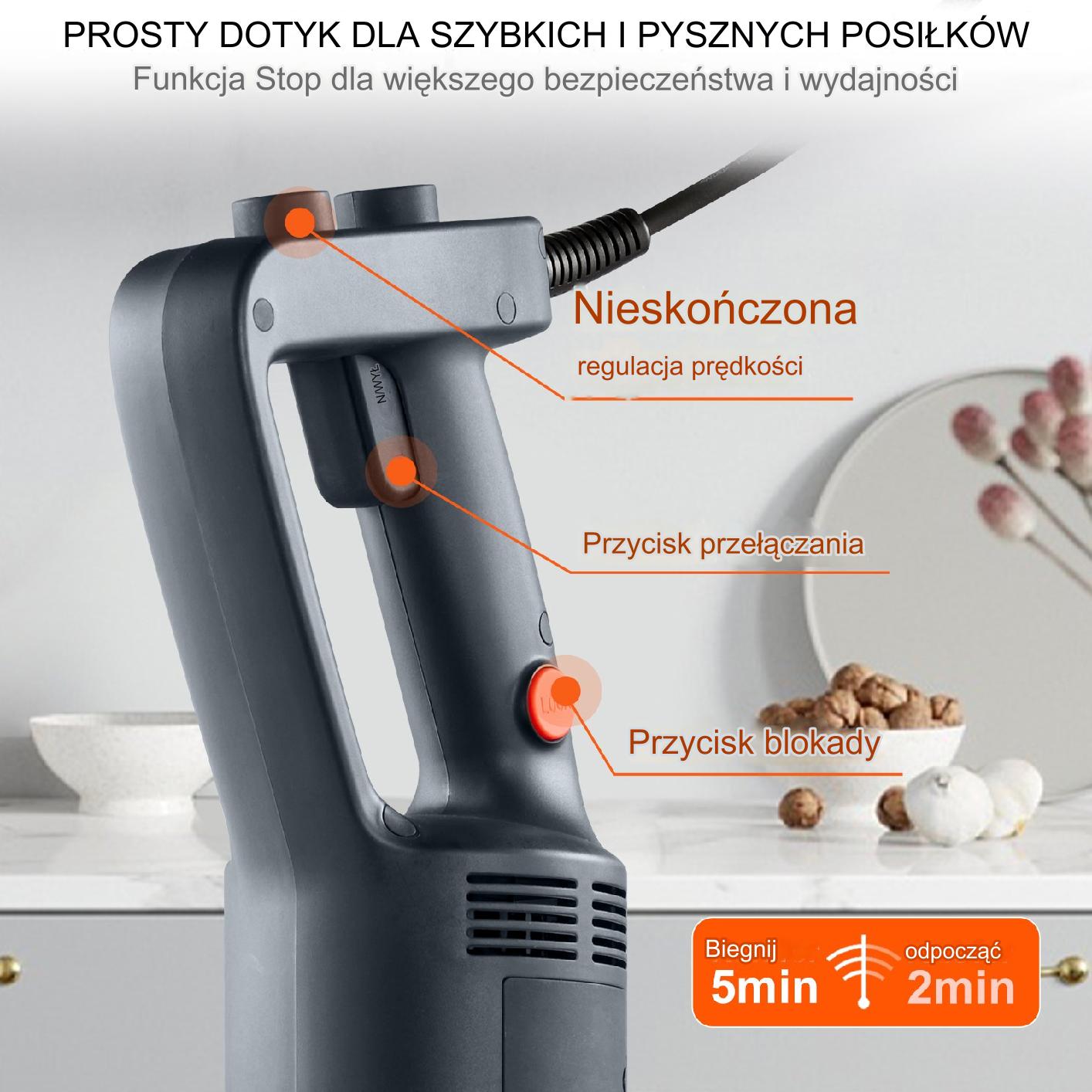 Blender ręczny mikser gastronomiczny 500W 50.8 cm - obrazek 4
