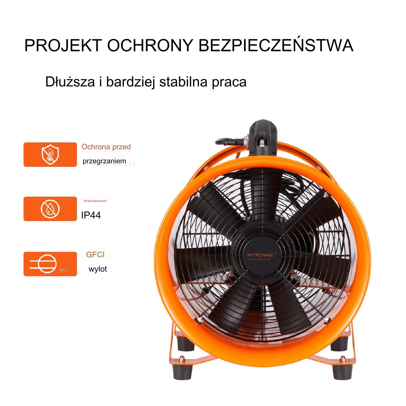 Wyciągowy wentylator przemysłowy budowlany wąż 30 cm 10 m - obrazek 5