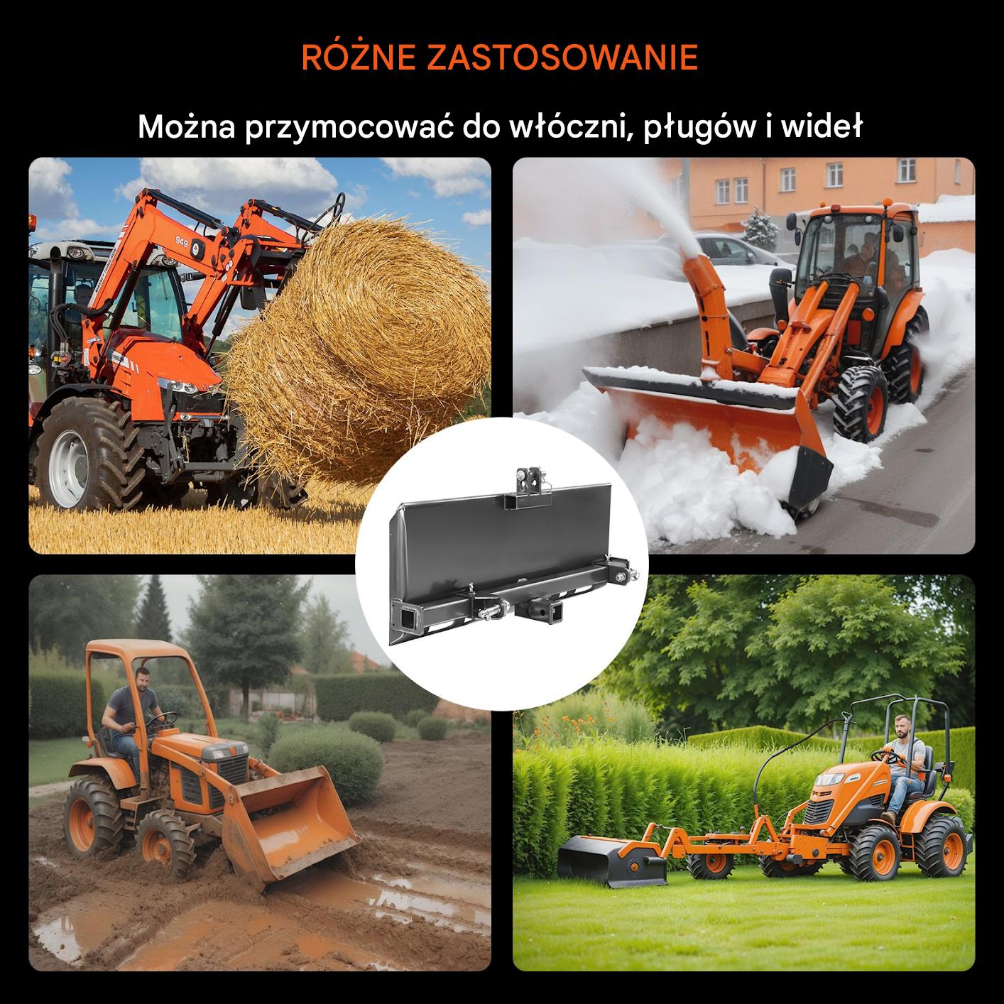 Płyta Mocująca 3-punktowa uniwersalna do ładowarki czołowej i maszyn - obrazek 6