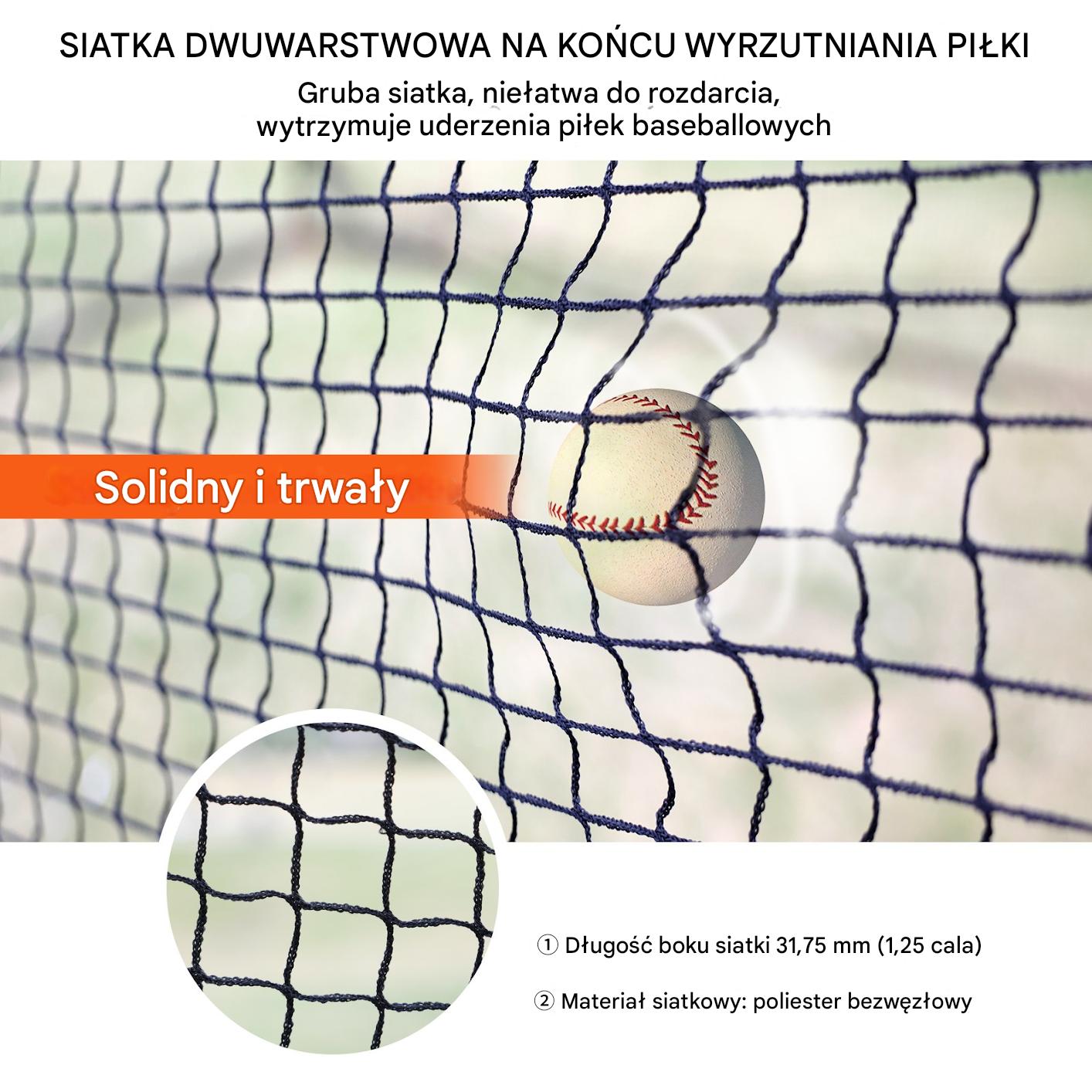 Klatka do baseballu 10 m, przenośna siatka treningowa z torbą - obrazek 3