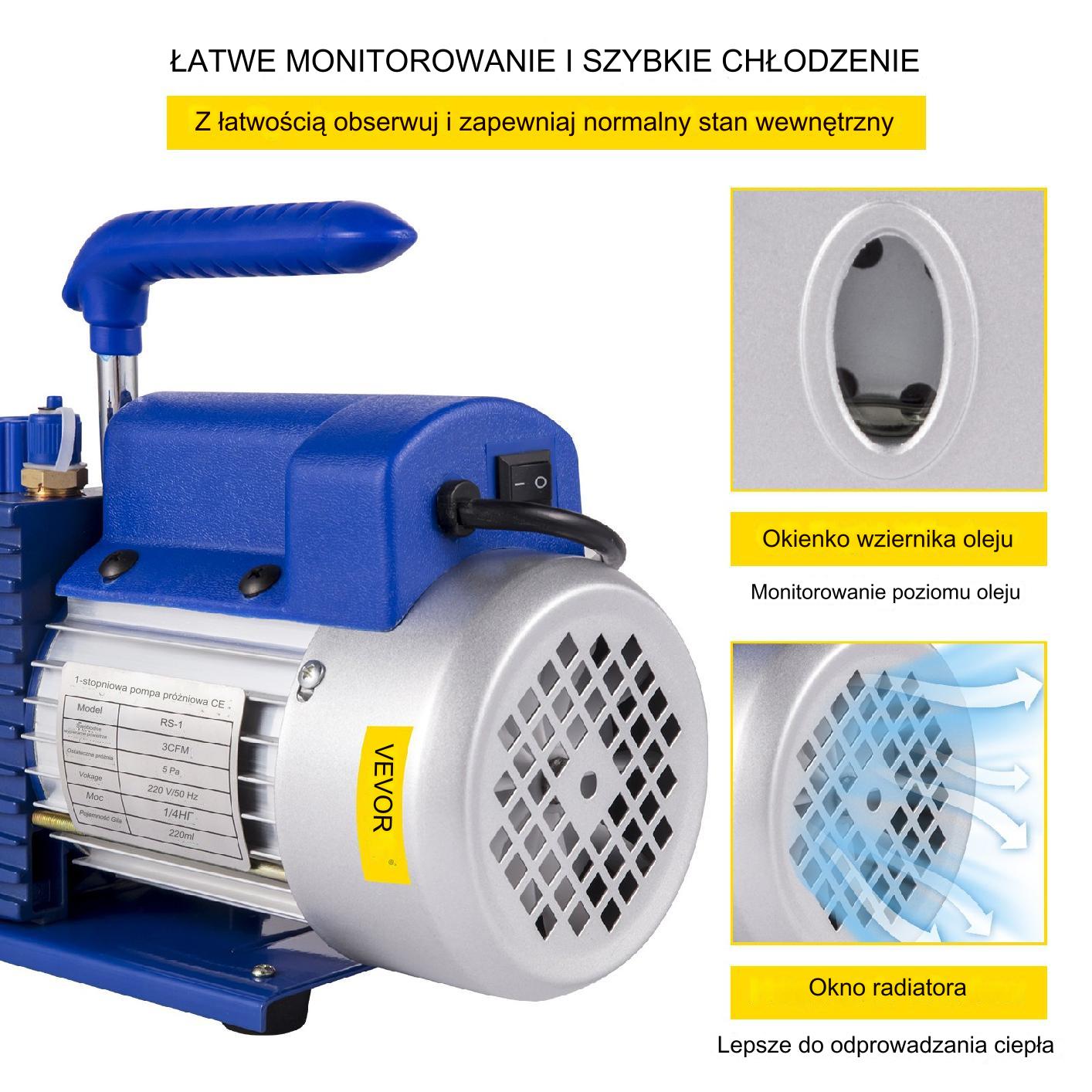 Próżniowa pompa do klimatyzacji 254 l/min - obrazek 4