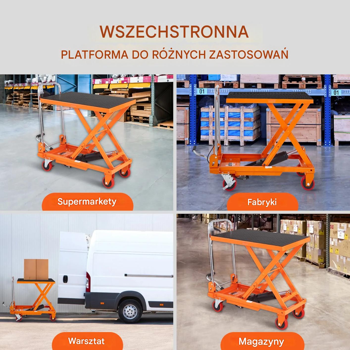 Stół podnośny hydrauliczny nożycowy 150 kg 72 cm magazyn transport - obrazek 6